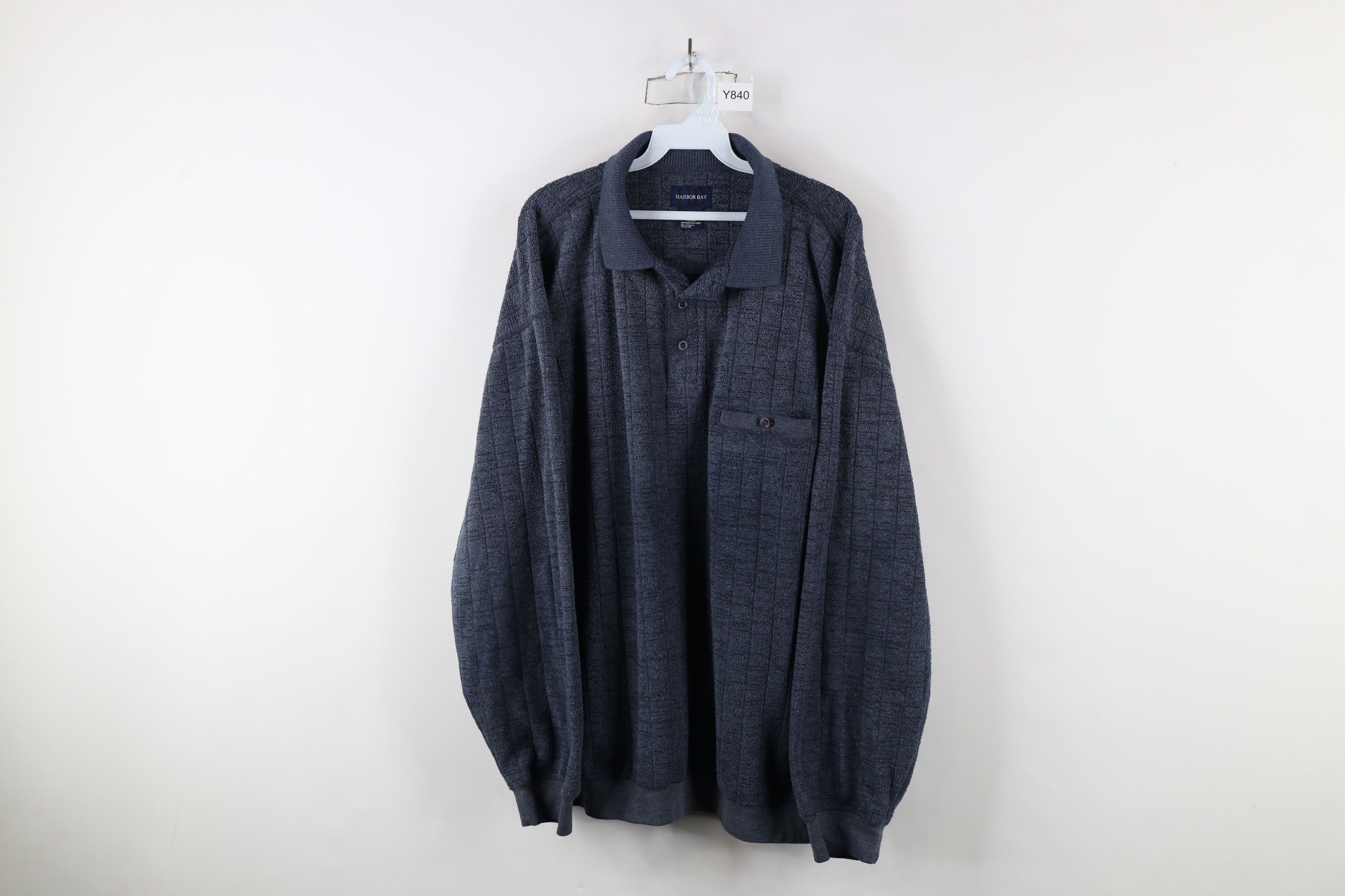 Vintage Vintage 90s Streetwear Fleece Collared Pullover Sweater Blue Size US XXL / EU 58 / 5 - 1 Thumbnail