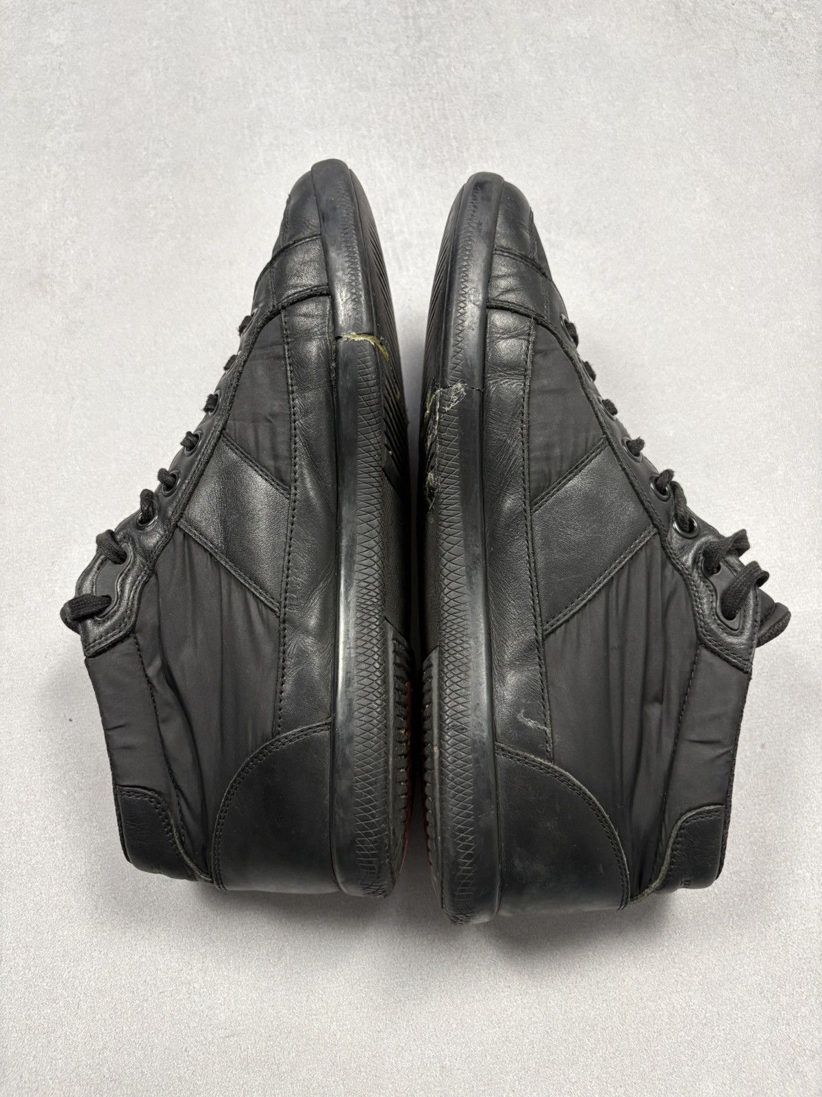 Prada Prada High-Top Sneakers Black Leather Nylon Red Tab US 9 Y2K Size US 9 / EU 42 - 5 Thumbnail