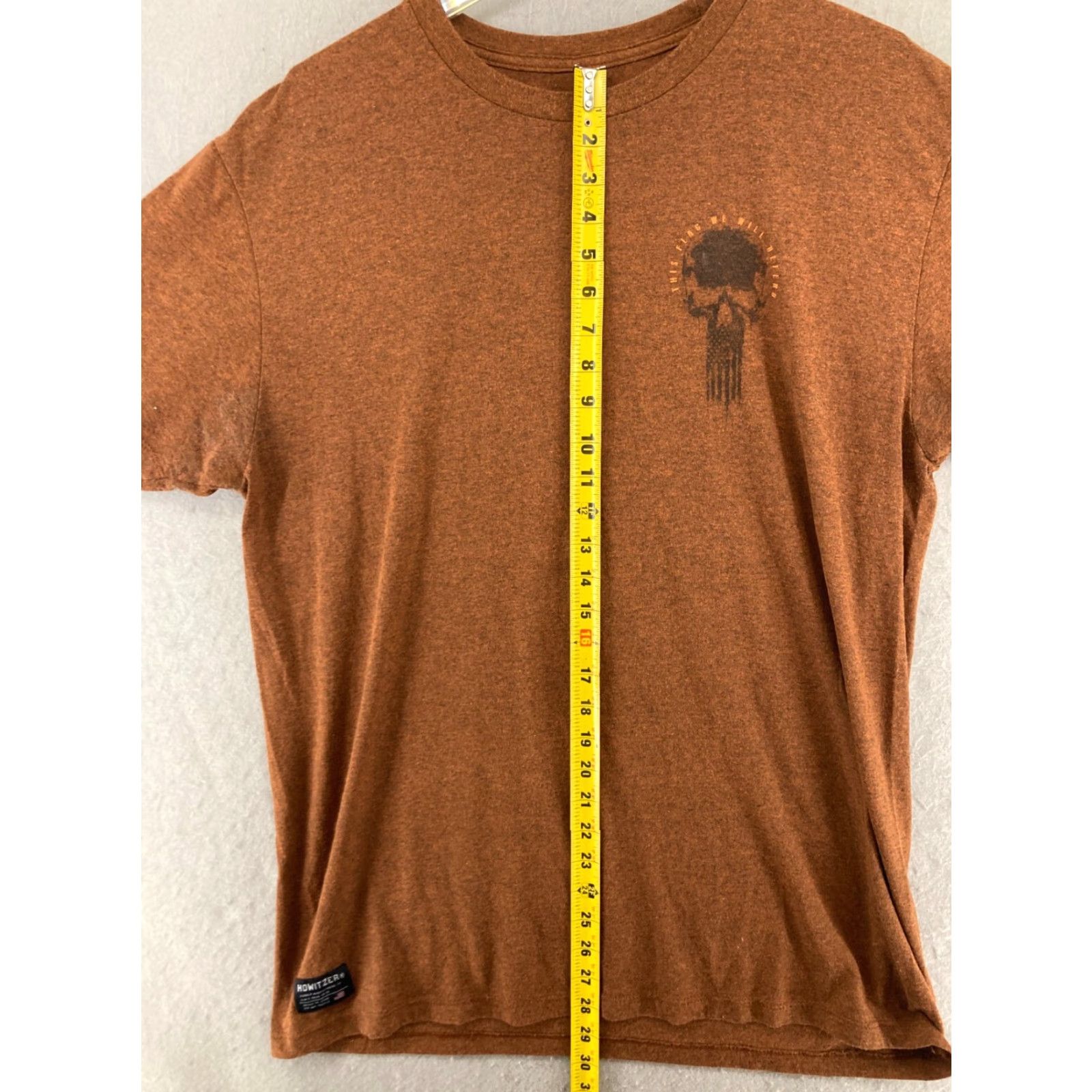 Vintage Howitzer Patriot MFG Mens TShirt XL Brown Skull This Flag We Will Defend Size US XL / EU 56 / 4 - 3 Thumbnail