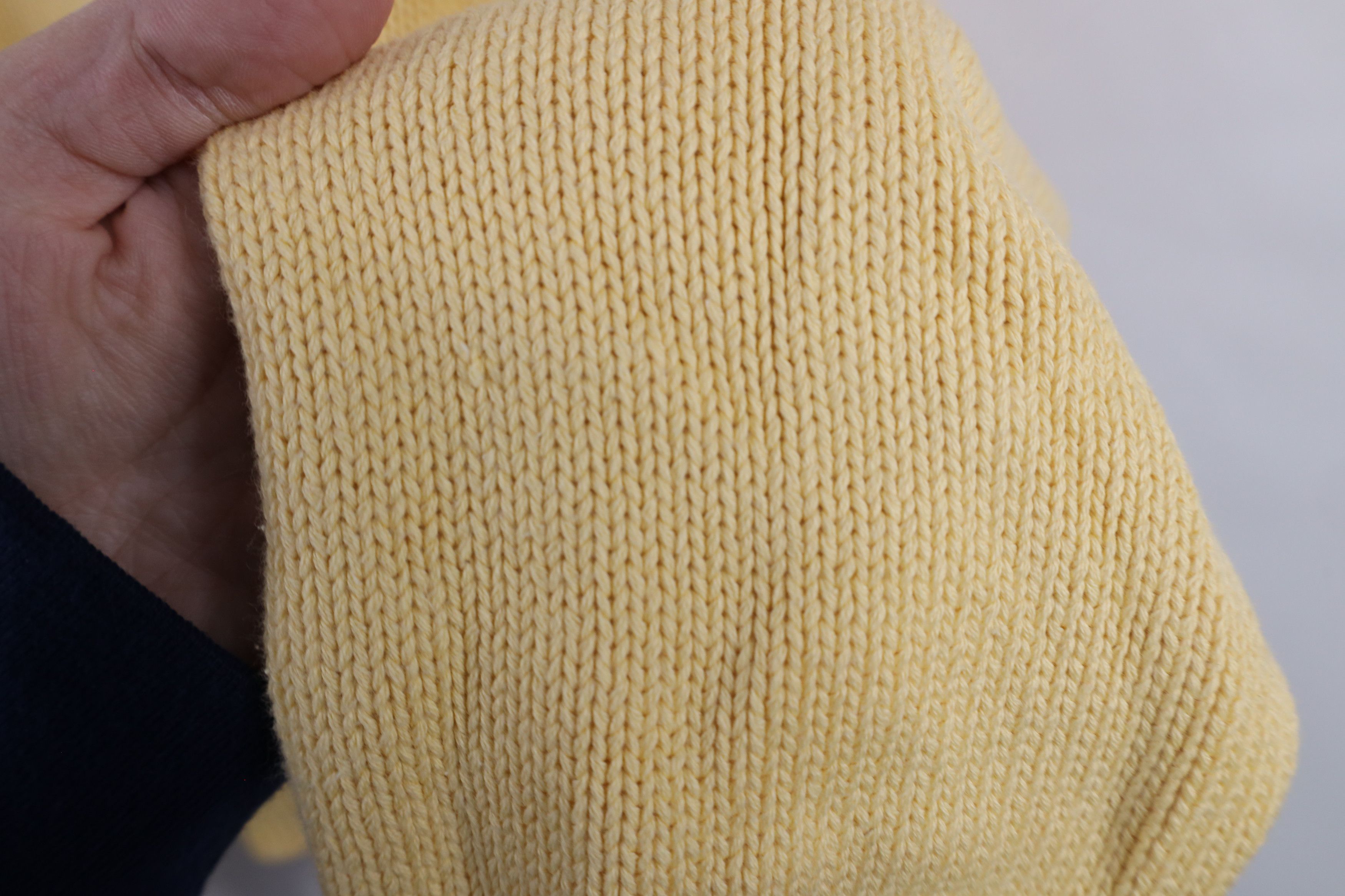 Vintage Vintage 90s Streetwear Blank Cotton Knit Sweater Yellow Size US L / EU 52-54 / 3 - 9 Thumbnail