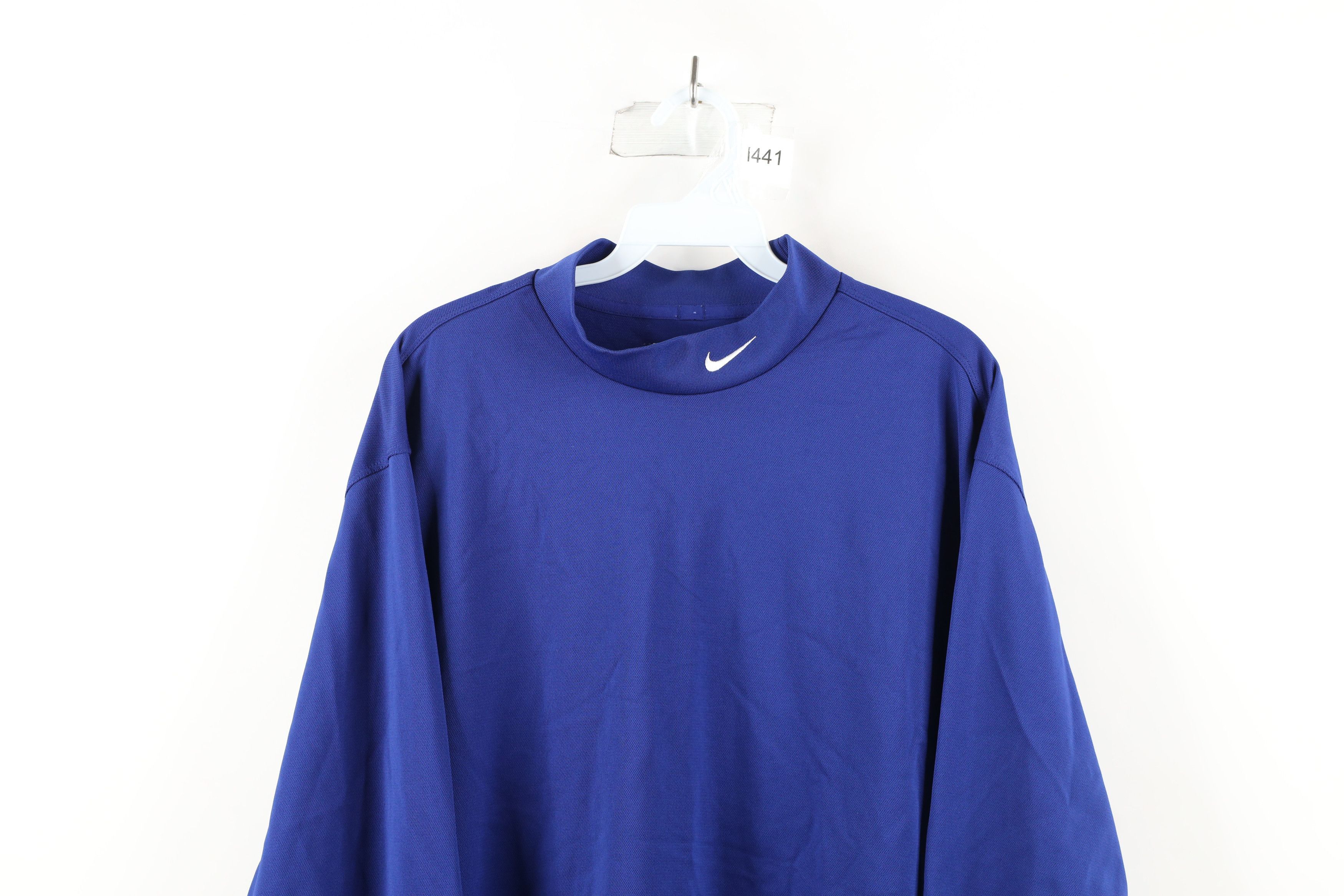 Nike × Vintage Vintage Nike Golf Mini Swoosh Mock Neck Long Sleeve T-Shirt Size US XL / EU 56 / 4 - 2 Thumbnail