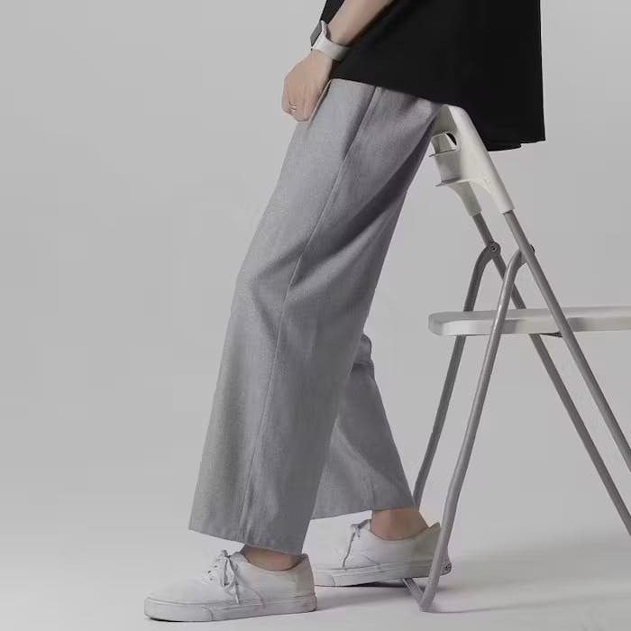 image of Vintage Gray Color Wide Leg Jogger Pant in Grey, Men's (Size 30)