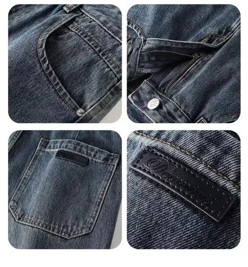 Jean Vintage Wash Distressed Straight Loose Jeans Size US 30 / EU 46 - 6 Thumbnail