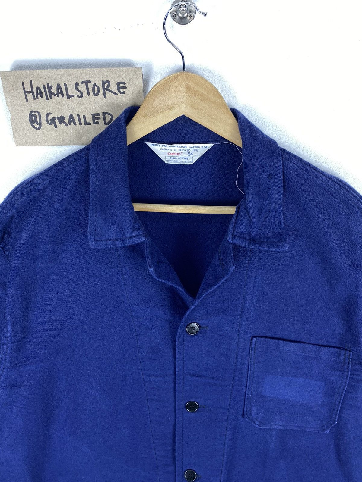 Le Laboureur Vintage 70’s Sanfor Europe Work Jacket Indigo Size US L / EU 52-54 / 3 - 7 Thumbnail