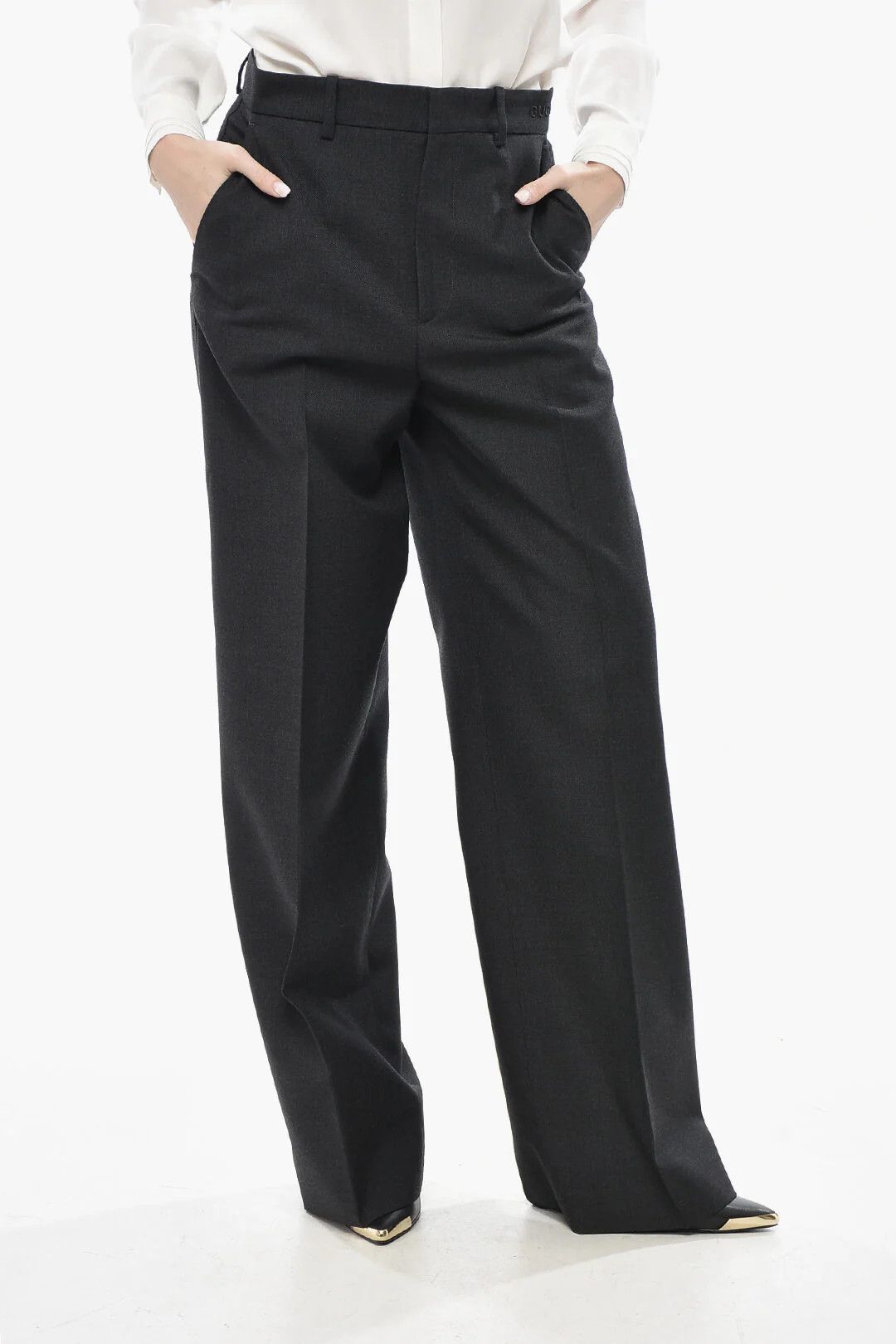 Gucci og1mm0326 Wool Twill Straight-Leg Pant in Black Size 28" / US 6 / IT 42 - 1 Thumbnail
