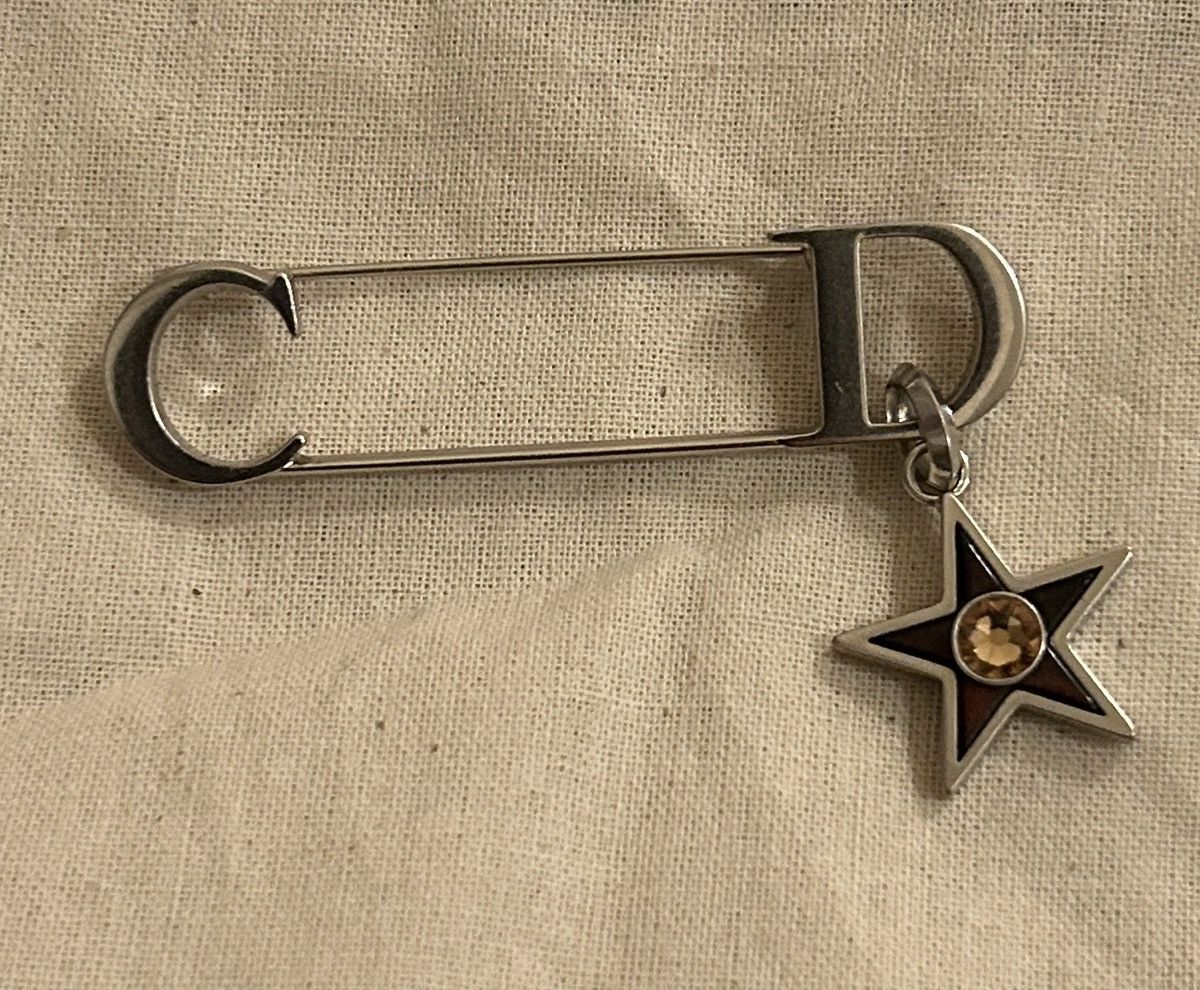 Dior Dior CD Icon Brooch Silver-Finish Brass With Brown Resin Size ONE SIZE - 3 Thumbnail