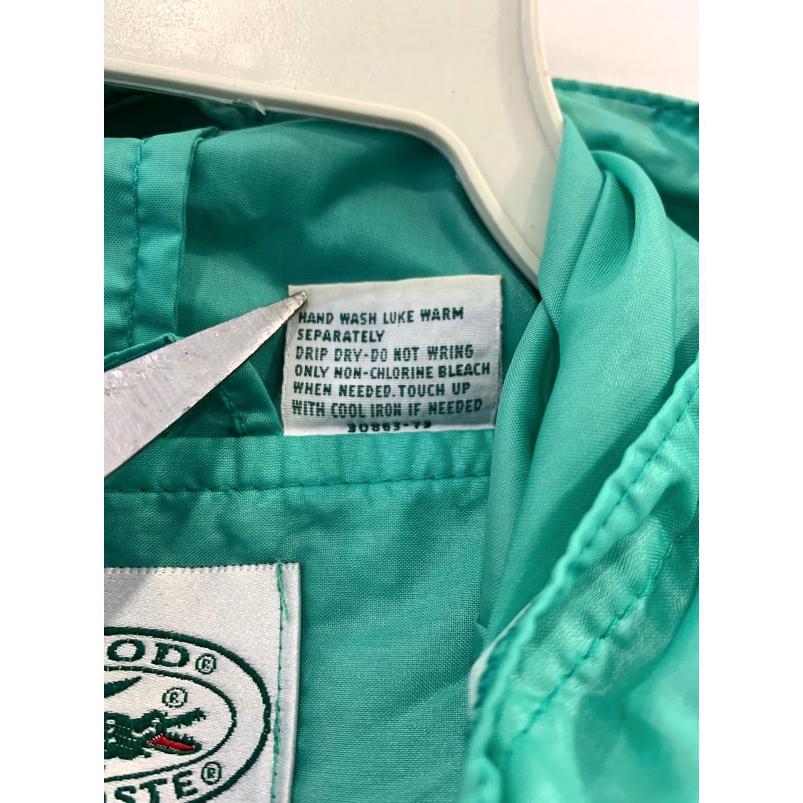 Izod VINTAGE IZOD Lacoste Anorak Windbreaker Jacket Men’s Large Teal Mint Hooded 80s Size US L / EU 52-54 / 3 - 5 Thumbnail