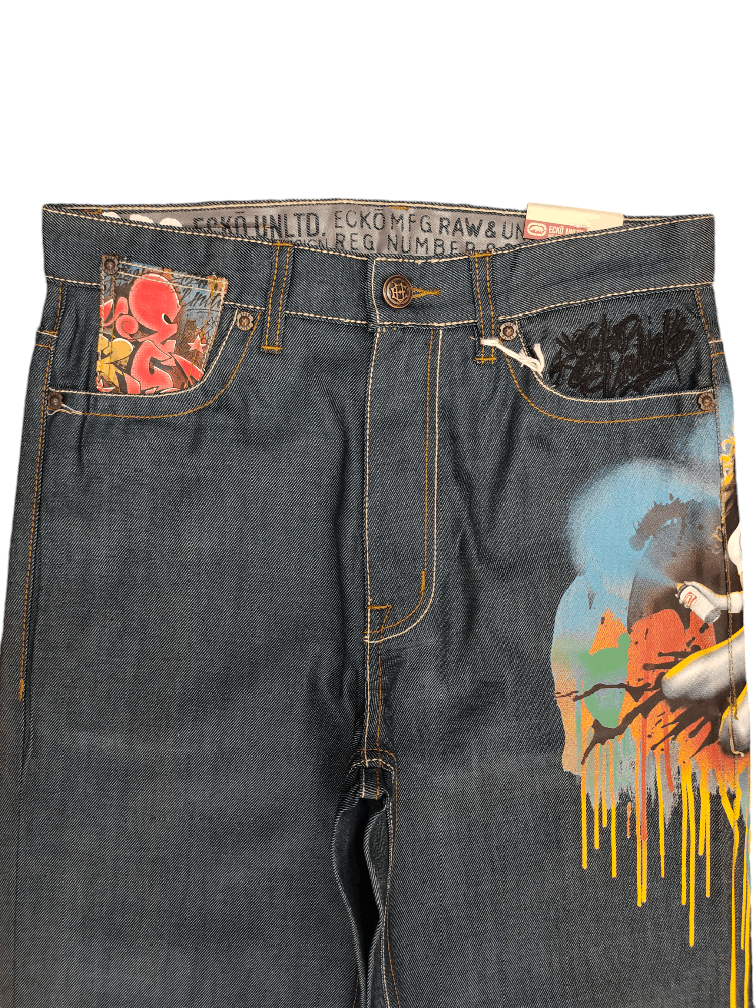 Ecko Unltd. Vintage Y2k Ecko Naked Girl Graffiti Print Baggy Denim Jeans Size US 30 / EU 46 - 3 Thumbnail