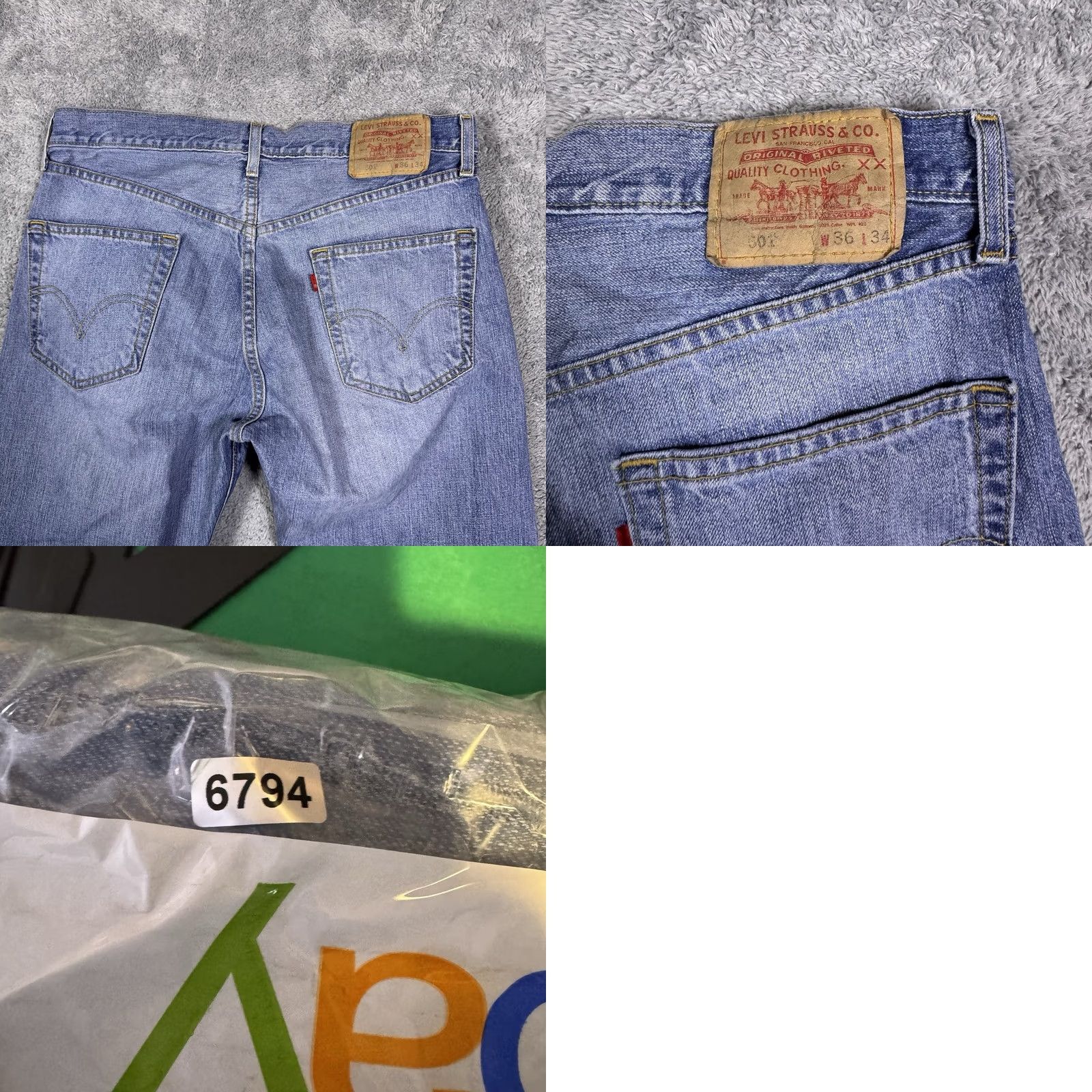 Levi's VINTAGE Levi's 501xx Jeans Mens 34x34 Lightwash Button Fly 90s Grunge Skate Y2K Size US 36 / EU 52 - 9 Thumbnail