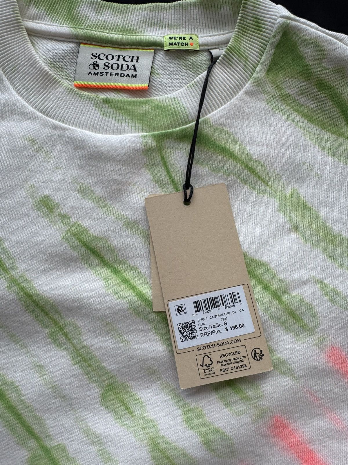Scotch & Soda Scotch & Soda Pink/Lime Tye Dye Crewneck Size US S / EU 44-46 / 1 - 4 Thumbnail