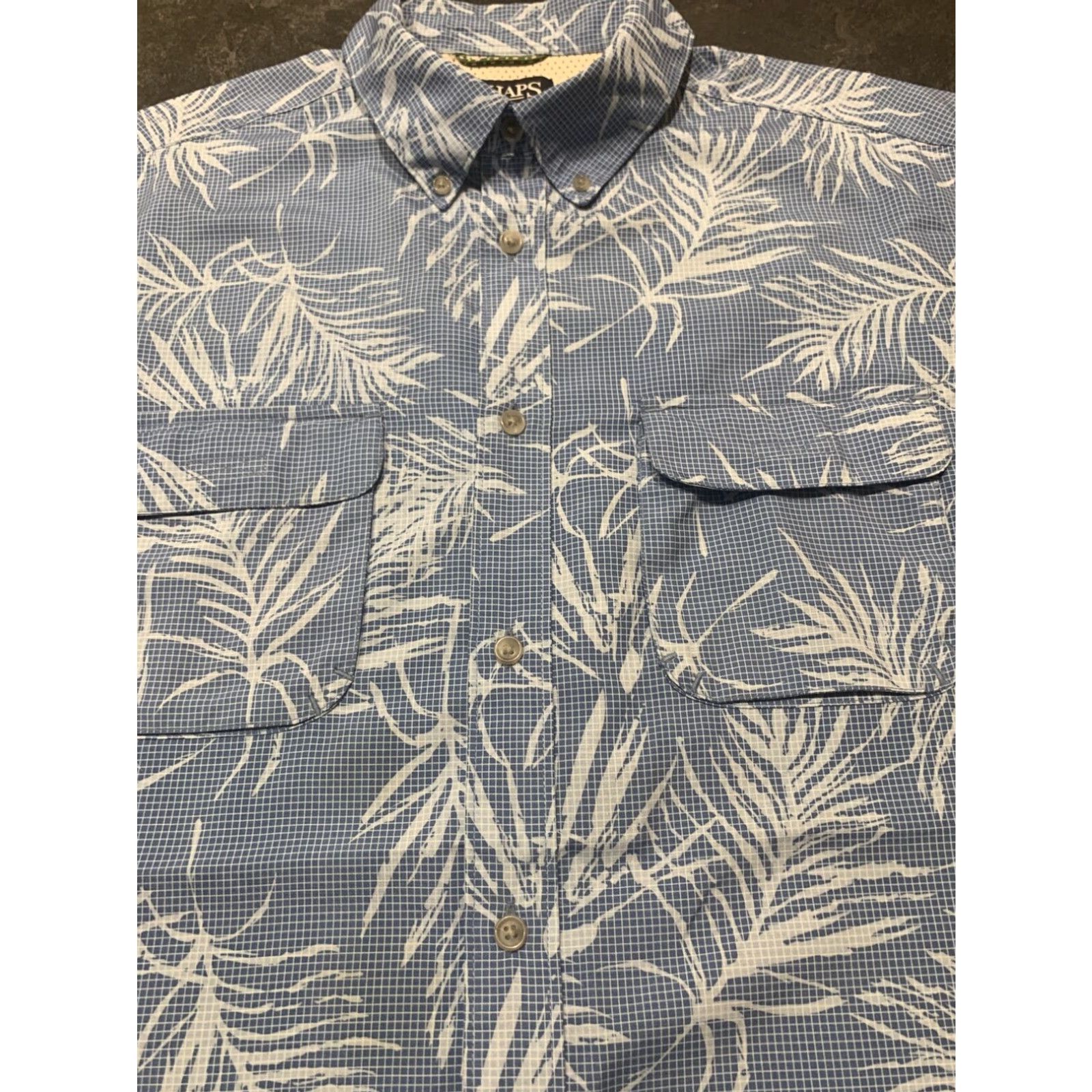 Chaps Ralph Lauren Chaps Mens Short Sleeve Hawaiian Shirt Blue Floral Large L Button-Up Size US L / EU 52-54 / 3 - 3 Thumbnail