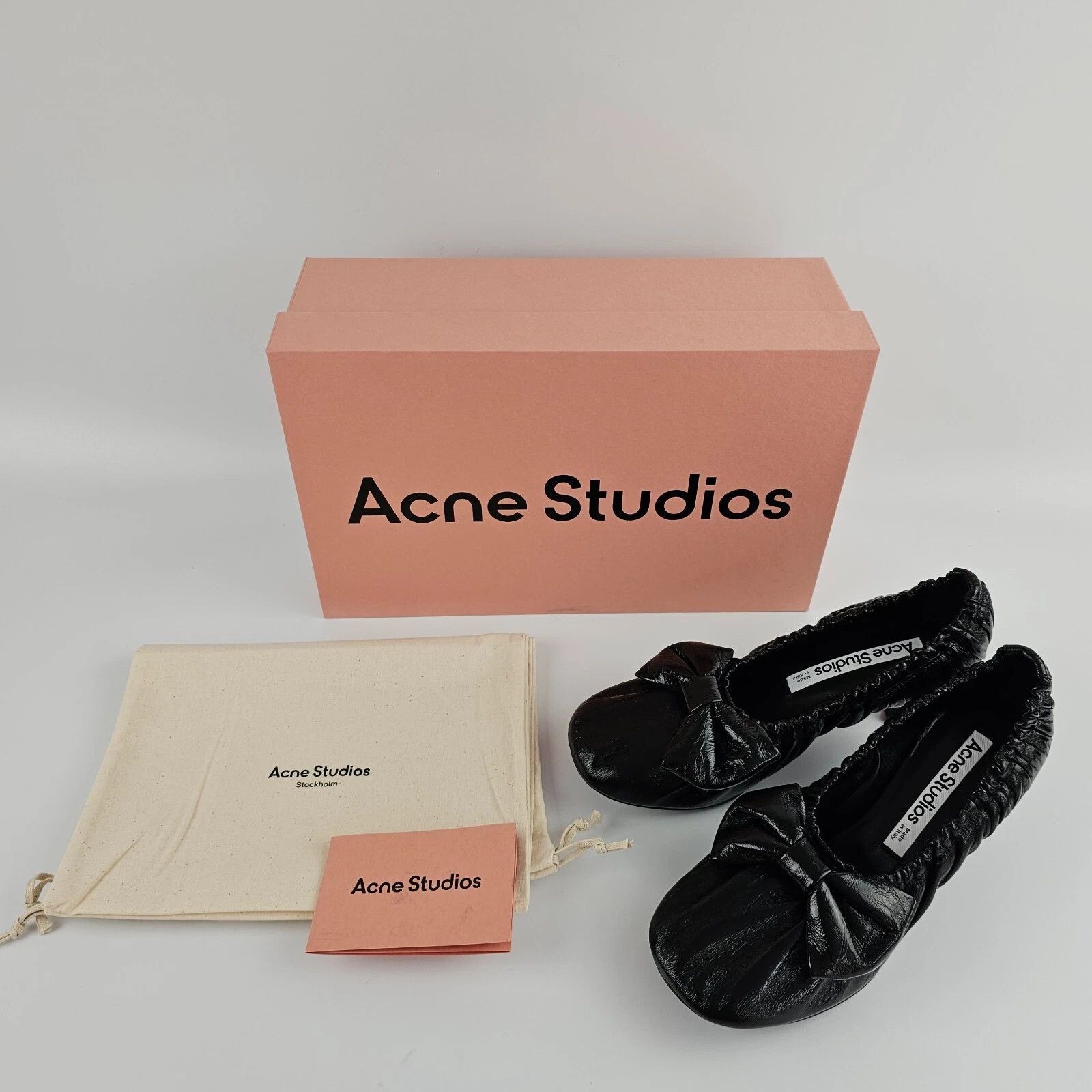 Acne Studios ACNE STUDIOS Black Leather Bow 60mm Pumps New Size US 8 / IT 38 - 3 Thumbnail
