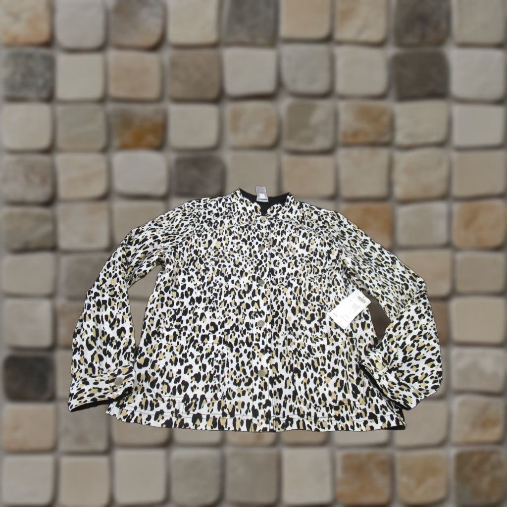 Vintage VINTAGE Chico'S Jacket Womens Medium White Animal Print Coton NEW Size M / US 6-8 / IT 42-44 - 1 Thumbnail