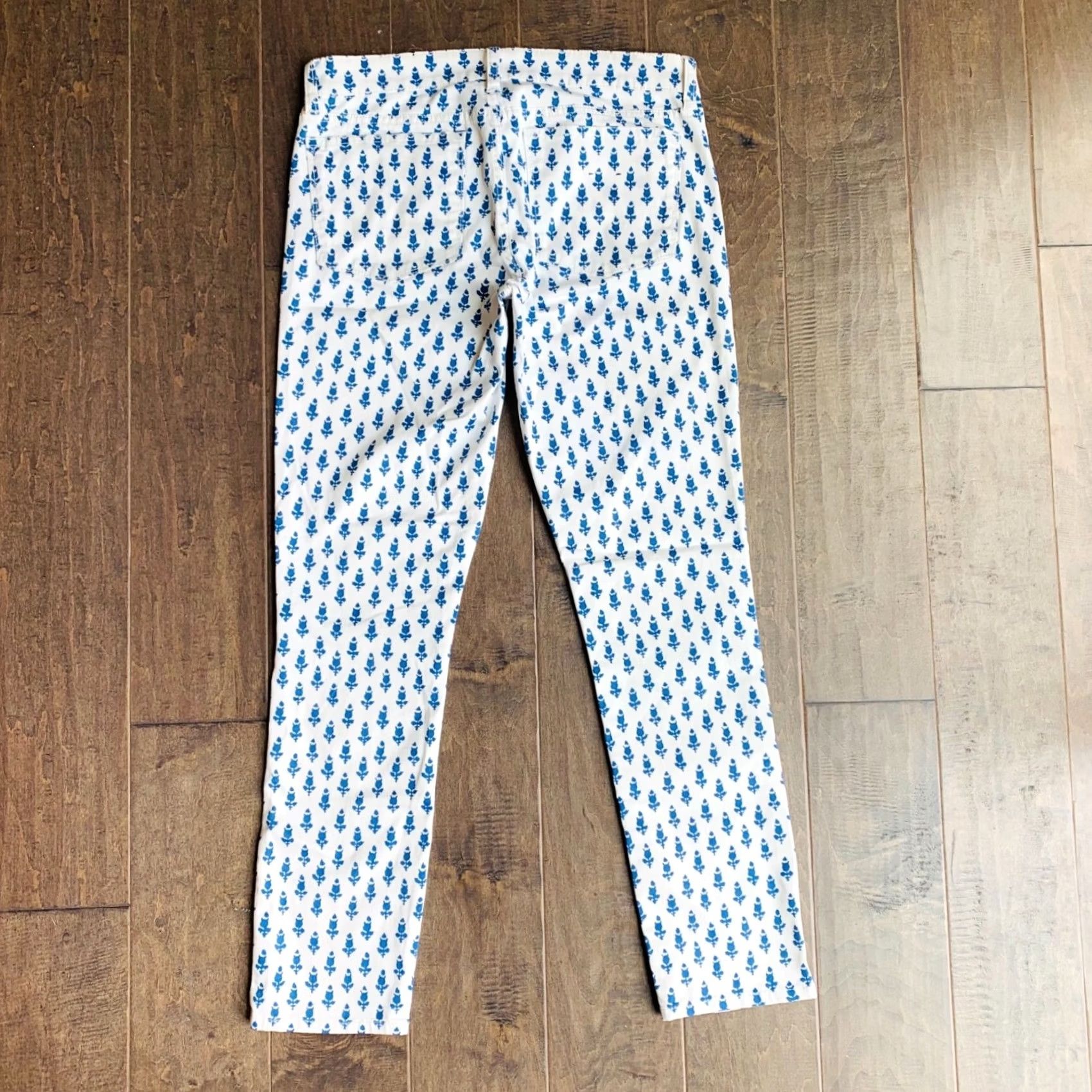 J.Crew J.CREW Toothpick Jeans Womens 27 White Printed Ankle Skinny Stretch Denim 5-Pocket Modern Size 27" / US 4 / IT 40 - 3 Thumbnail