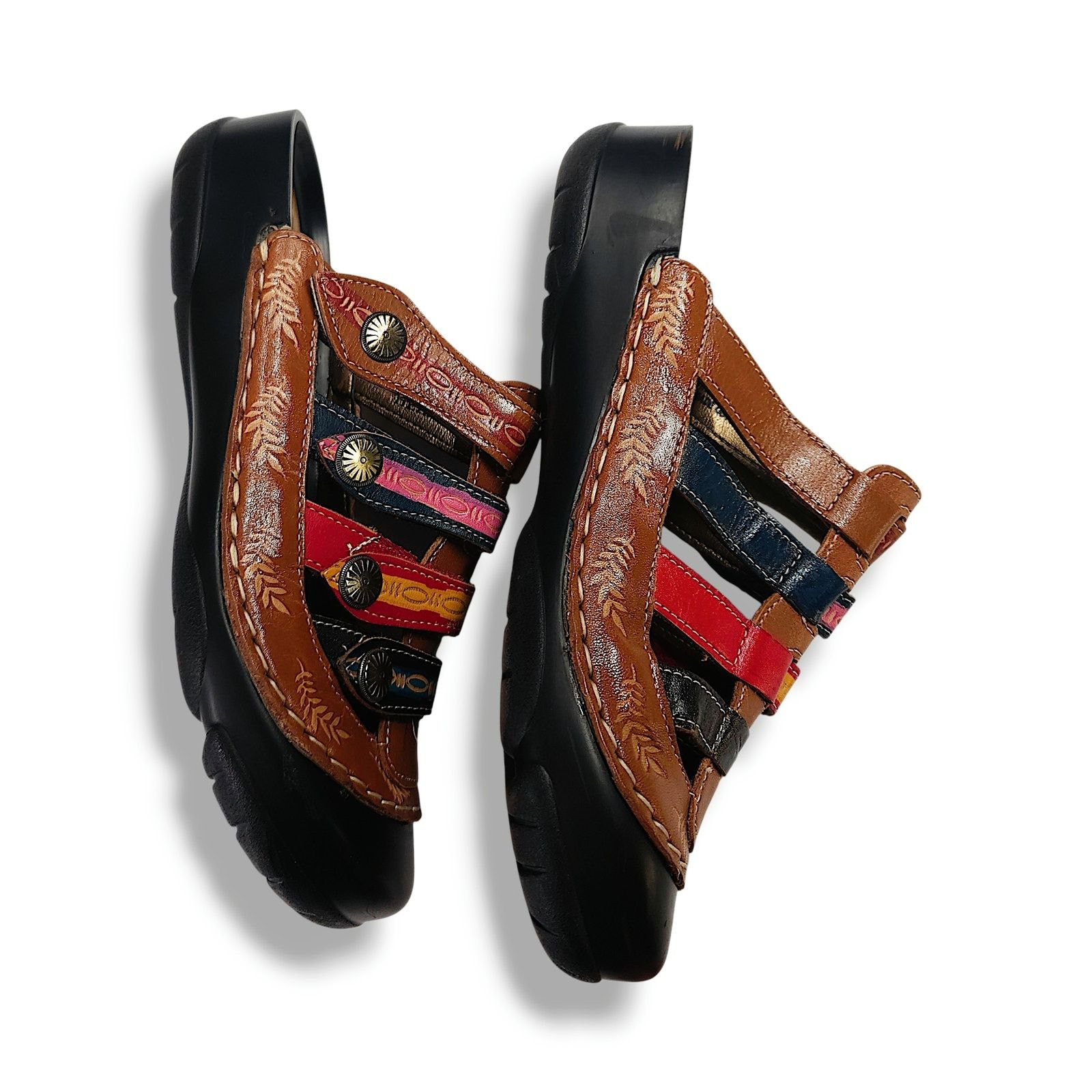 Other Corkys Elite Heidi Closed Toe Clog Strap Brown Leather 6 Size US 6 / IT 36 - 4 Thumbnail