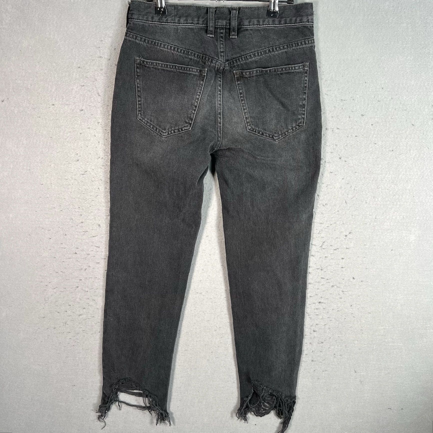 Vintage VINTAGE We The Free Womens Jeans Black Distressed Mid Rise Button Fly Size 25 Cotton Denim Straight Size 42" / US 20 - 7 Thumbnail