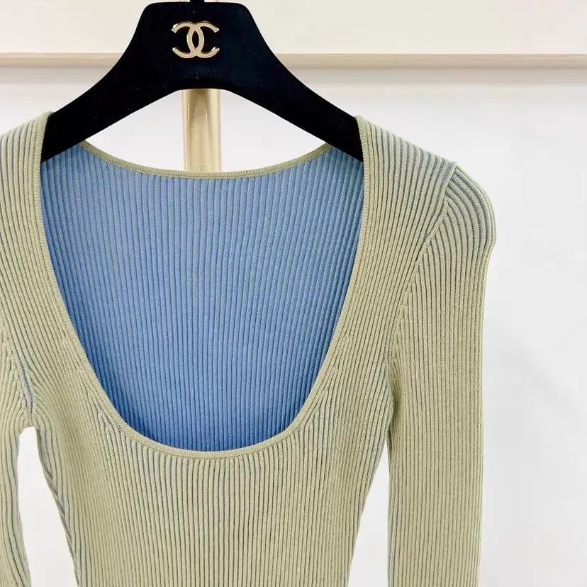 Jacquemus Jacquemus Green & Blue Colorblock Knit Top 36 Size XS / US 0-2 / IT 36-38 - 3 Thumbnail