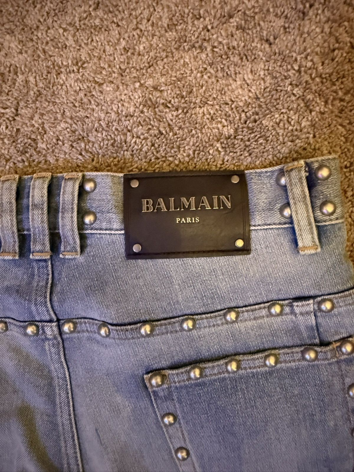 Balmain Balmain blue studded biker jeans Size US 28 / EU 44 - 6 Thumbnail