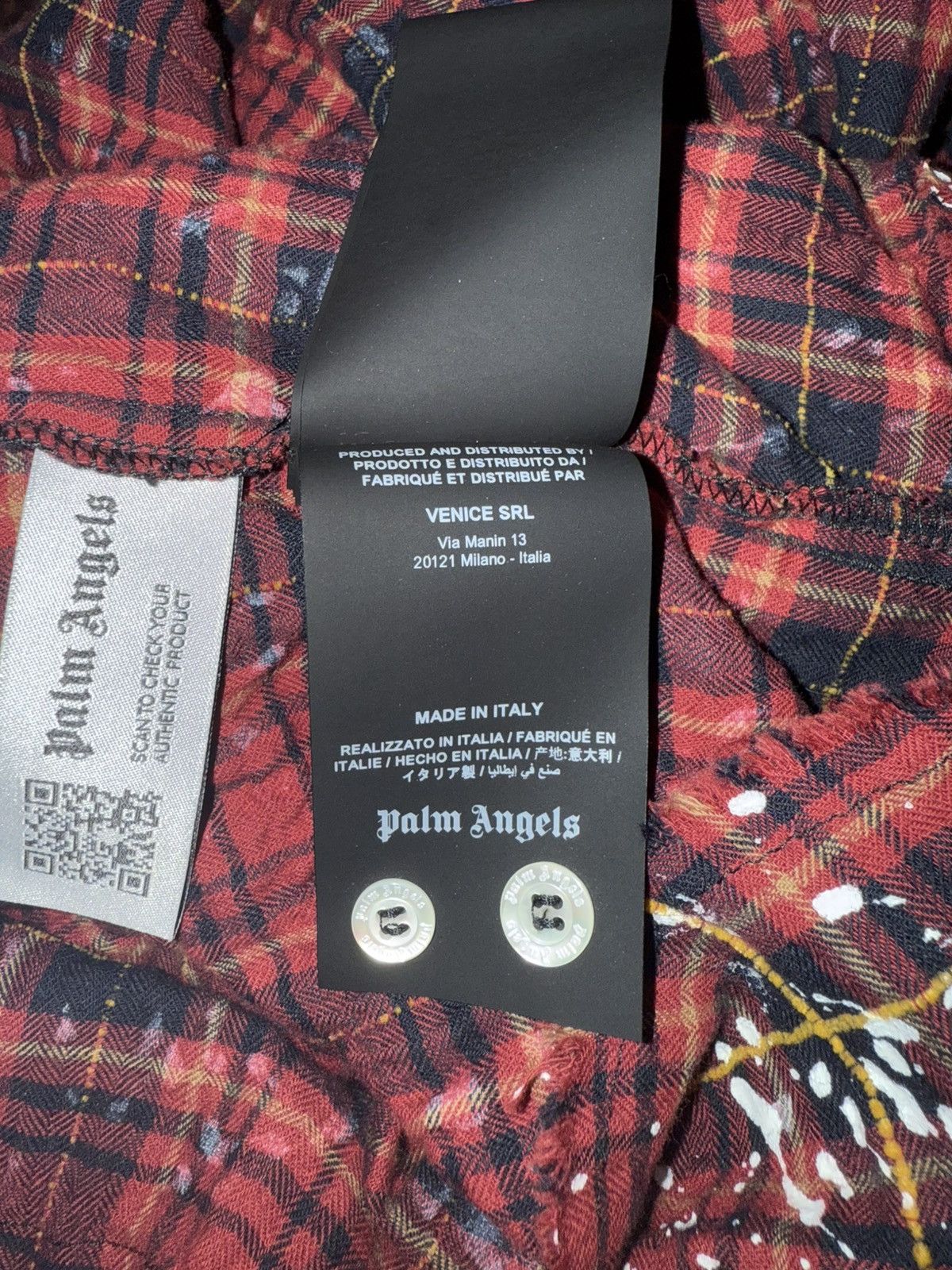 Palm Angels FW21 Palm Angels paint splatter long flannel bleached Grail Size US M / EU 48-50 / 2 - 24 Thumbnail