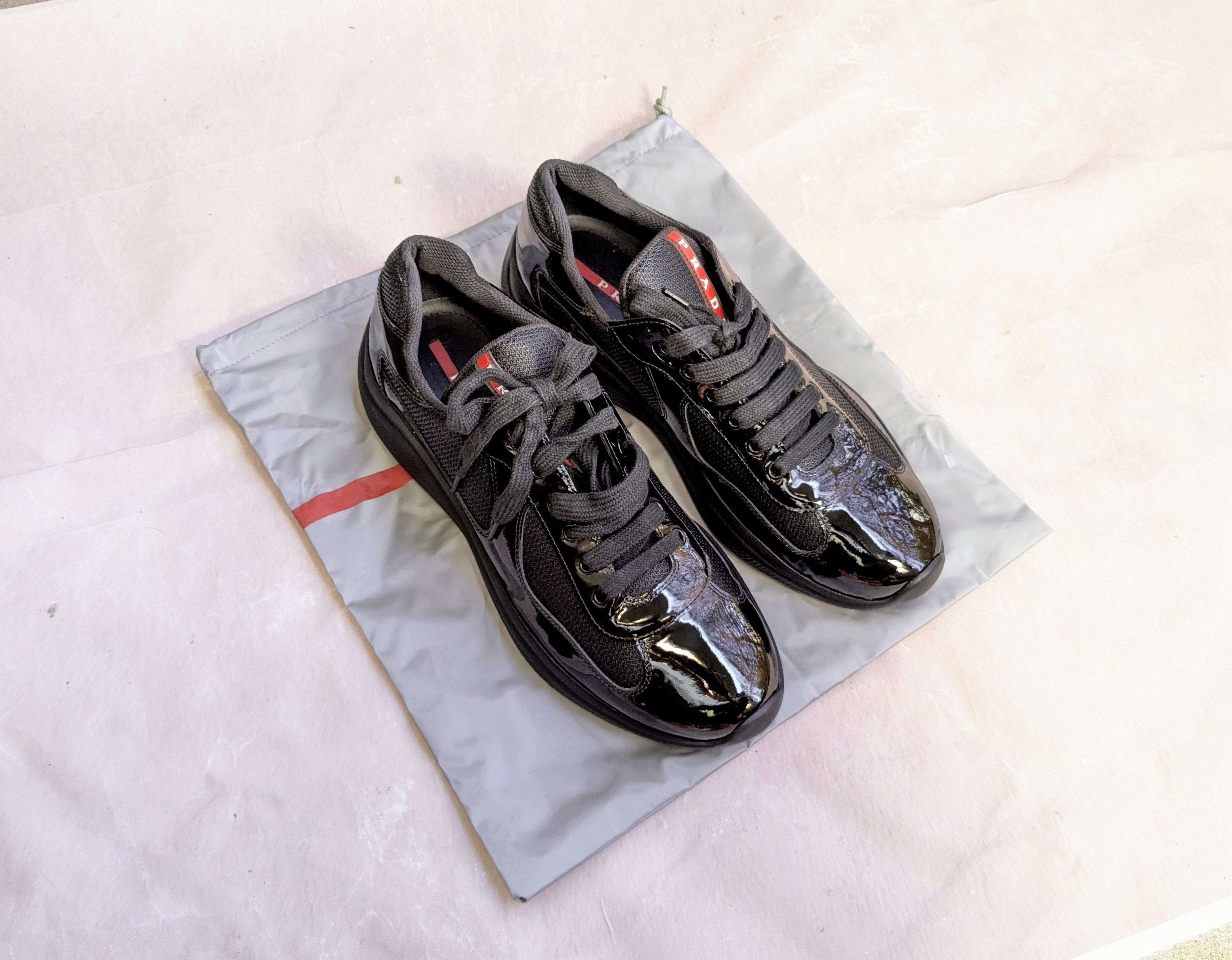 靴 04aw archive prada Americas Cup y2k Royal Blue/Silver Patent leather and technical fabric Prada