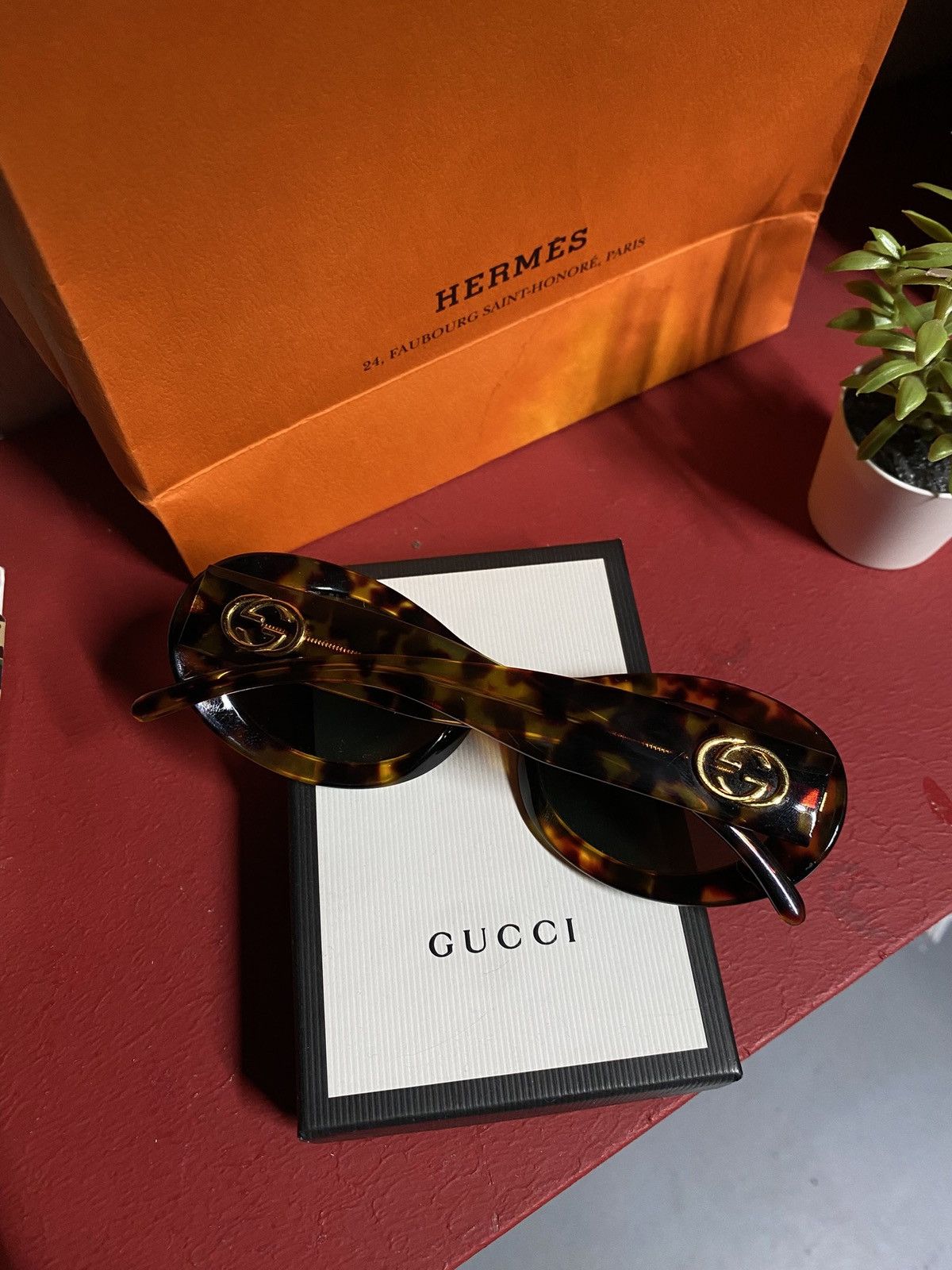 Designer Gucci Round Oval Round Sunglasses Shades Preowned Size ONE SIZE - 3 Thumbnail