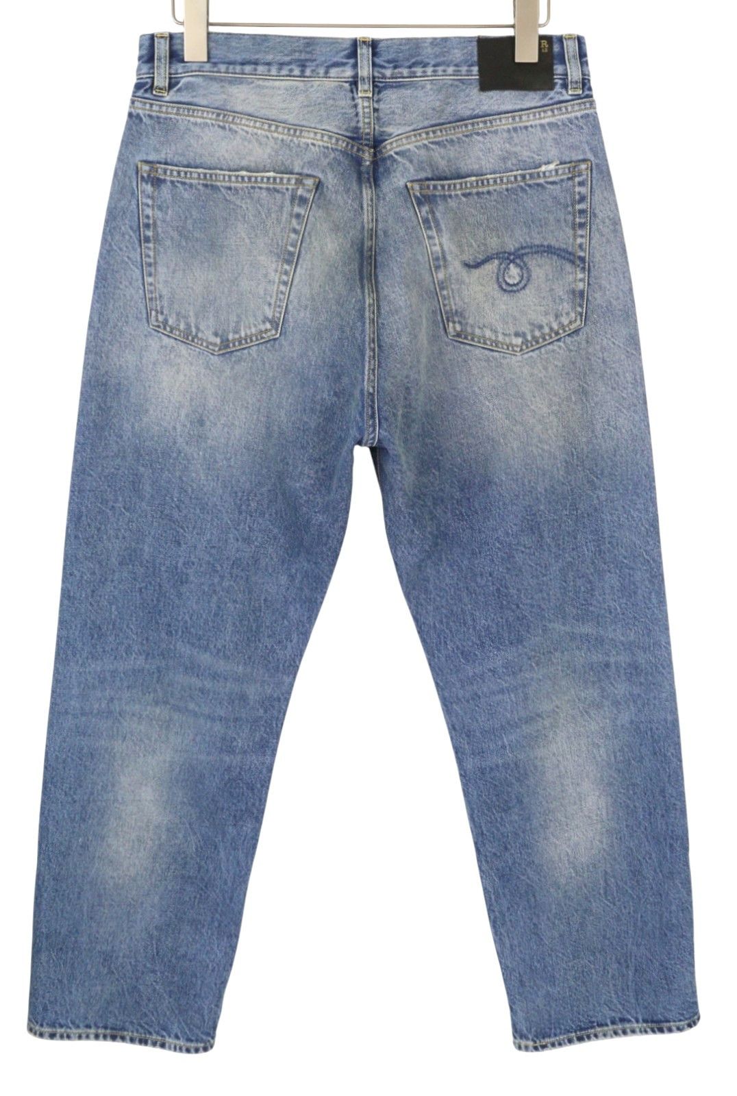 R13 CUFFED X-BF 28 Jasper Straight Faded Blue Zip PF25 86639 Size 28" / US 6 / IT 42 - 2 Thumbnail