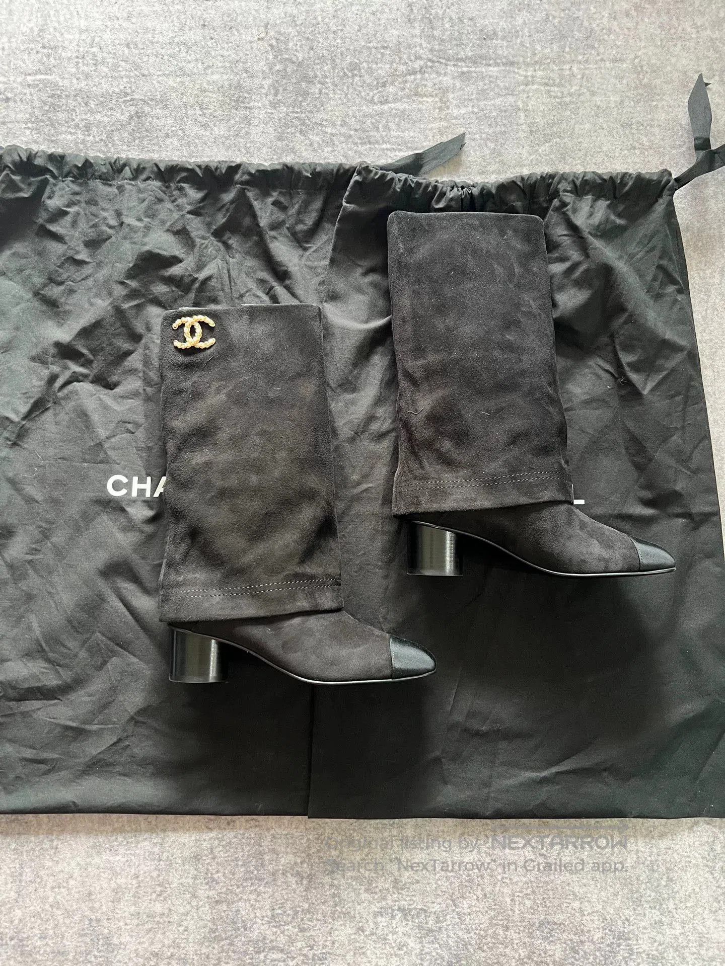 Chanel Chanel Velvet Suede Tall Boots Size 37. Size US 6 / IT 36 - 1 Thumbnail