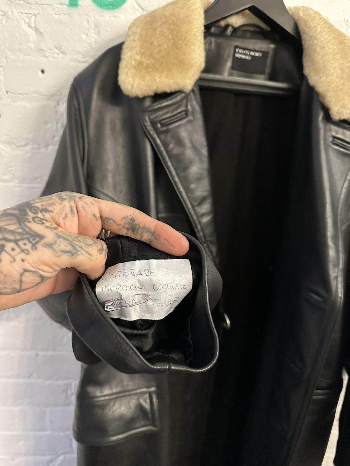 Enfants Riches Deprimes ERD 1/1 FULL LEATHER RUNWAY SHEARLING TRENCH PEACOAT JACKET Size US L / EU 52-54 / 3 - 13 Thumbnail