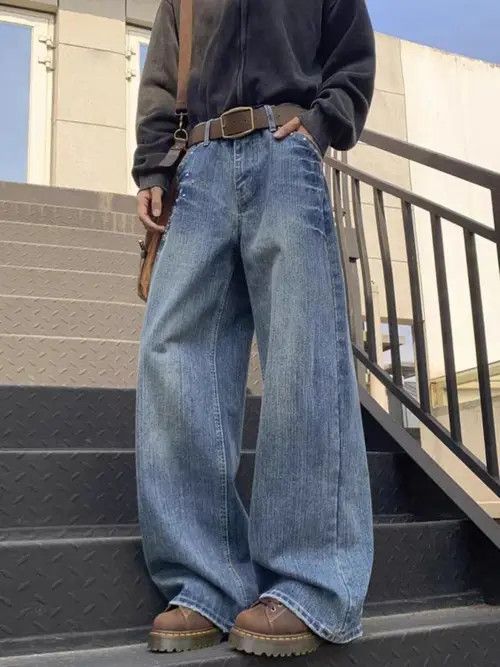 Jean Vintage wash studded street y2k baggy jeans Size US 32 / EU 48 - 3 Thumbnail