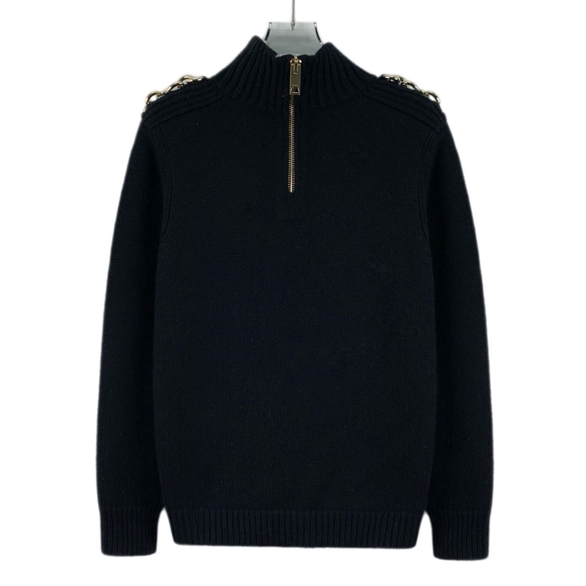 Burberry Burberry Black Wool Half-Zip Long Sleeve Knit Sweater K26WX Size US M / EU 48-50 / 2 - 2 Thumbnail