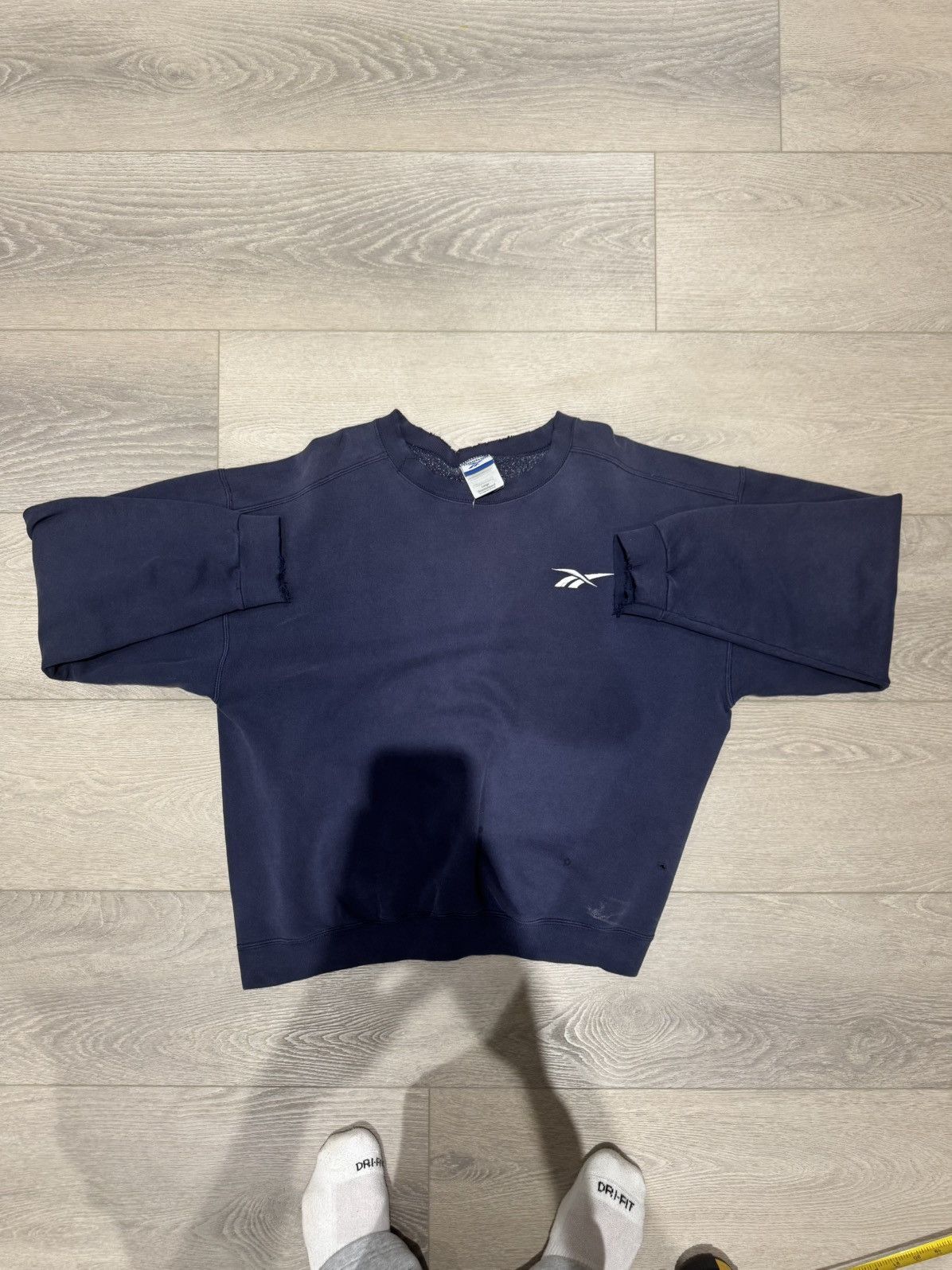 Reebok × Vintage Vintage Baggy Navy Reebok Sweater Size US L / EU 52-54 / 3 - 1 Thumbnail