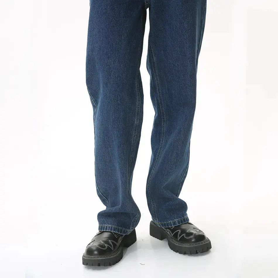 Japanese Brand Retro wide leg loose straight leg jeans Size US 32 / EU 48 - 3 Thumbnail