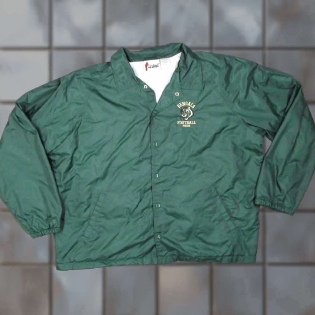 Coach CARDINAL Jacket Mens Green Coach Snap Front Bengals Football Retro 2XL XXL Mens Size US XXL / EU 58 / 5 - 1 Thumbnail
