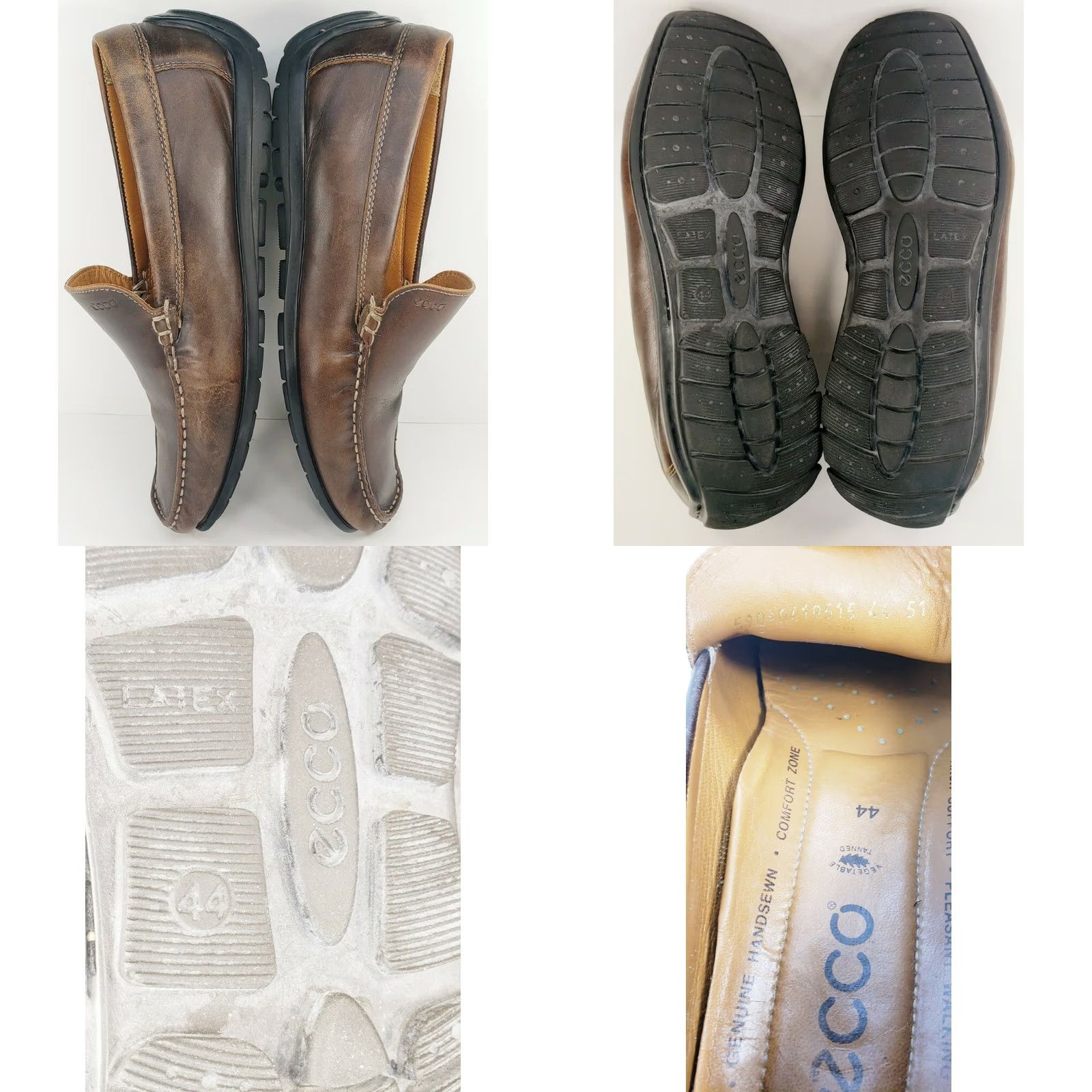Ecco ECCO Loafers & Slip Ons Mens Brown Men Size 11M 44EU Leather Hand Sewn Size US 10.5 / EU 43-44 - 8 Thumbnail