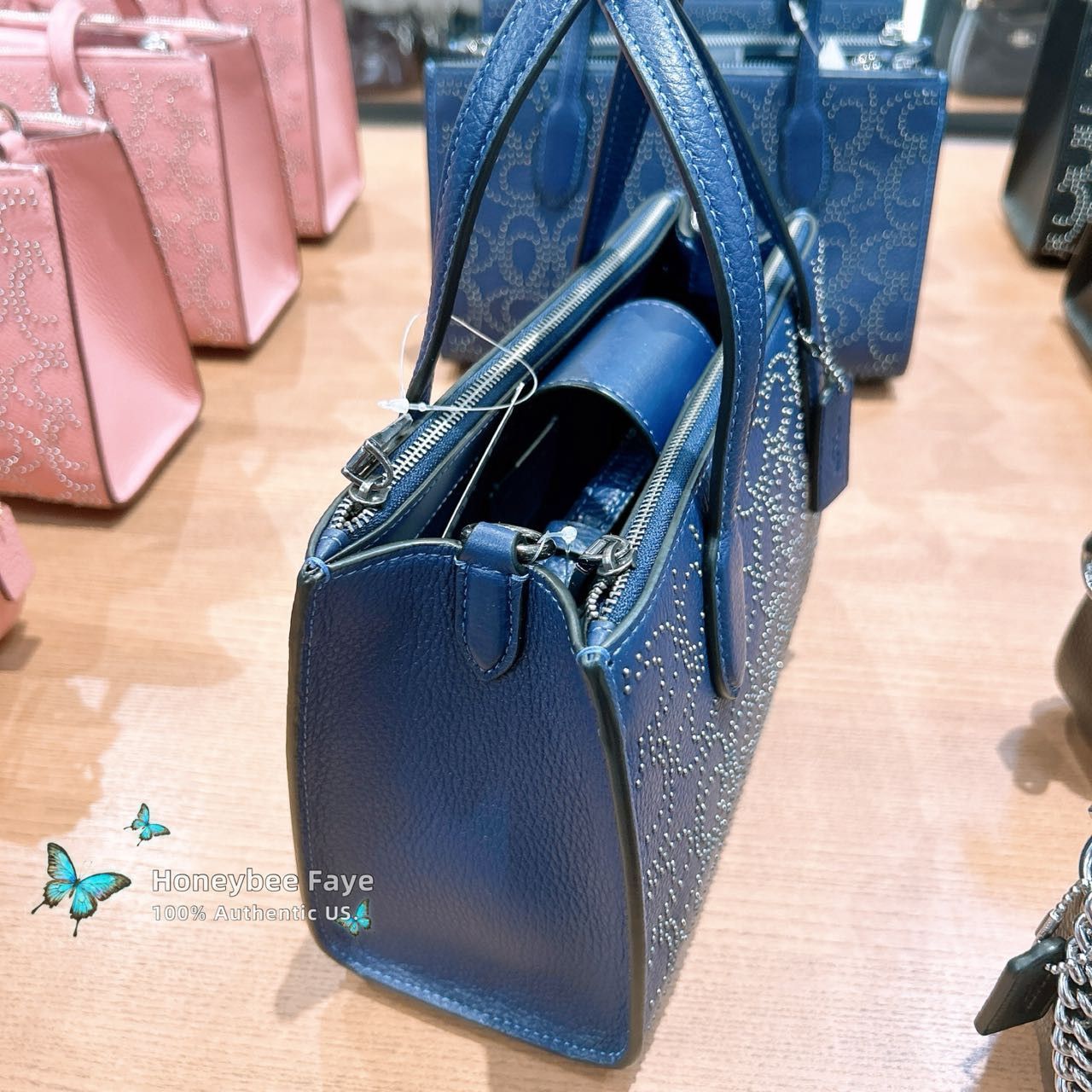 Coach Nina Small Tote Bag With Signature Rivets CX266 Size ONE SIZE - 3 Thumbnail