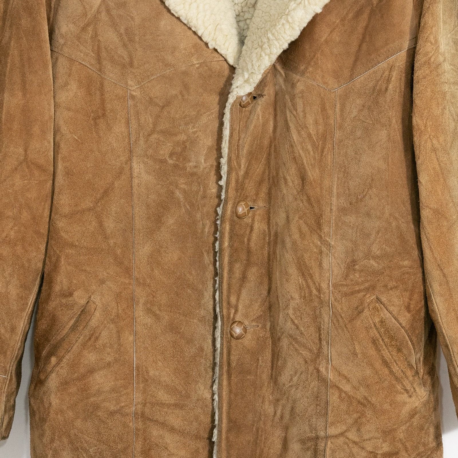 Sears Vintage Sears Leather Shop Suede Rancher Coat Jacket Mens 42 Size US XL / EU 56 / 4 - 3 Thumbnail