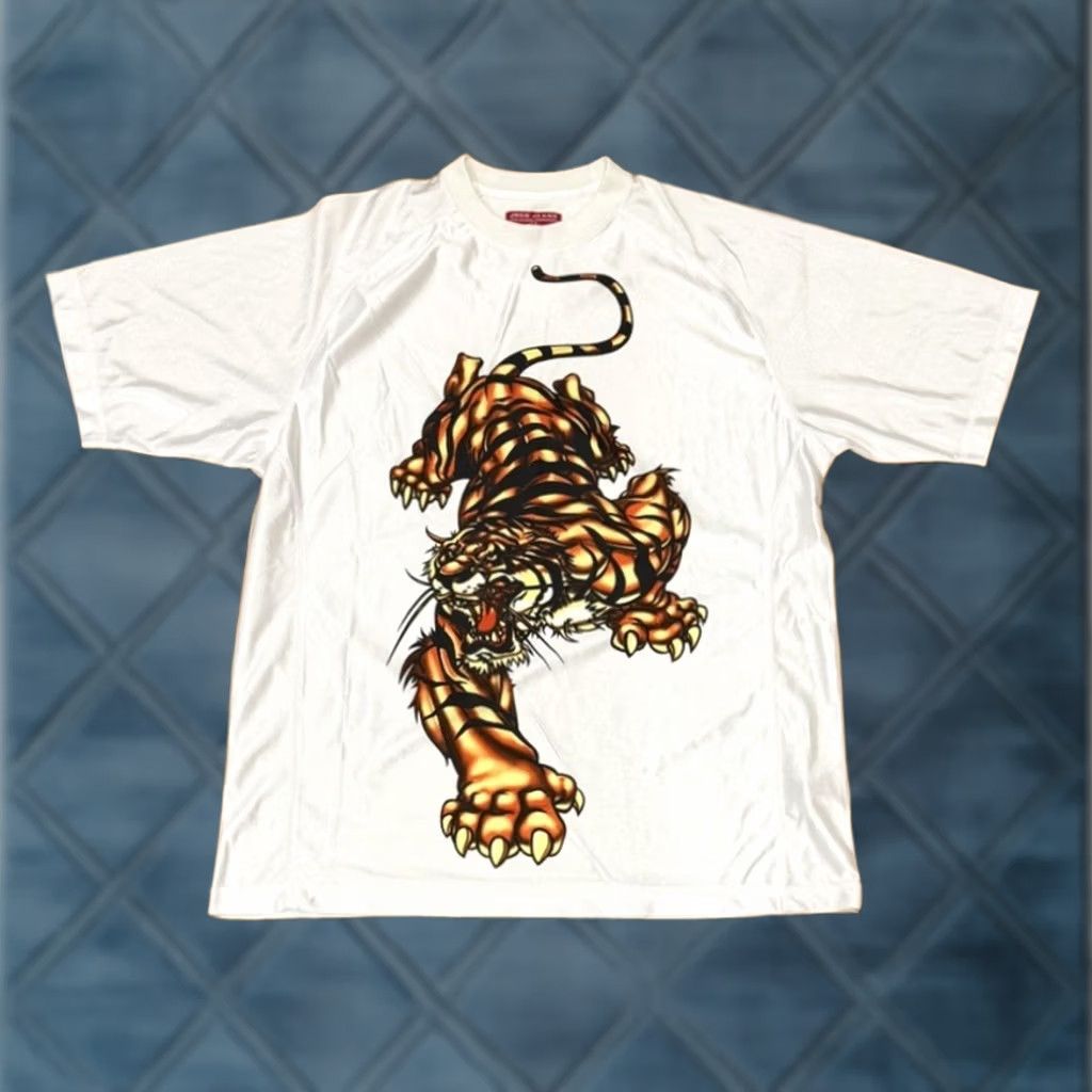 JNCO VINTAGE JNCO T-Shirt Shirt Men XL White 90s Grunge Hip Hop Tiger Jersey Polyester White Mens XL Size US XL / EU 56 / 4 - 1 Thumbnail