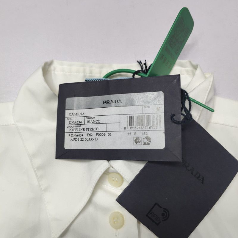 Prada Prada White Classic Collar ButtonUp Shirt-2506 Size US S / EU 44-46 / 1 - 4 Thumbnail