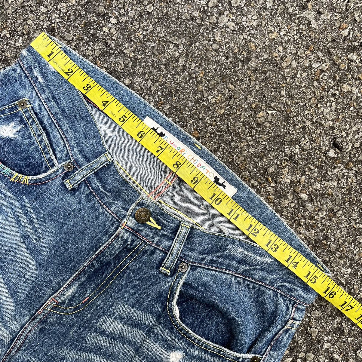 Issey Miyake TSUMORI CHISATO DISTRESSED DENIM LOW RISE JEANS Size US 30 / EU 46 - 6 Thumbnail