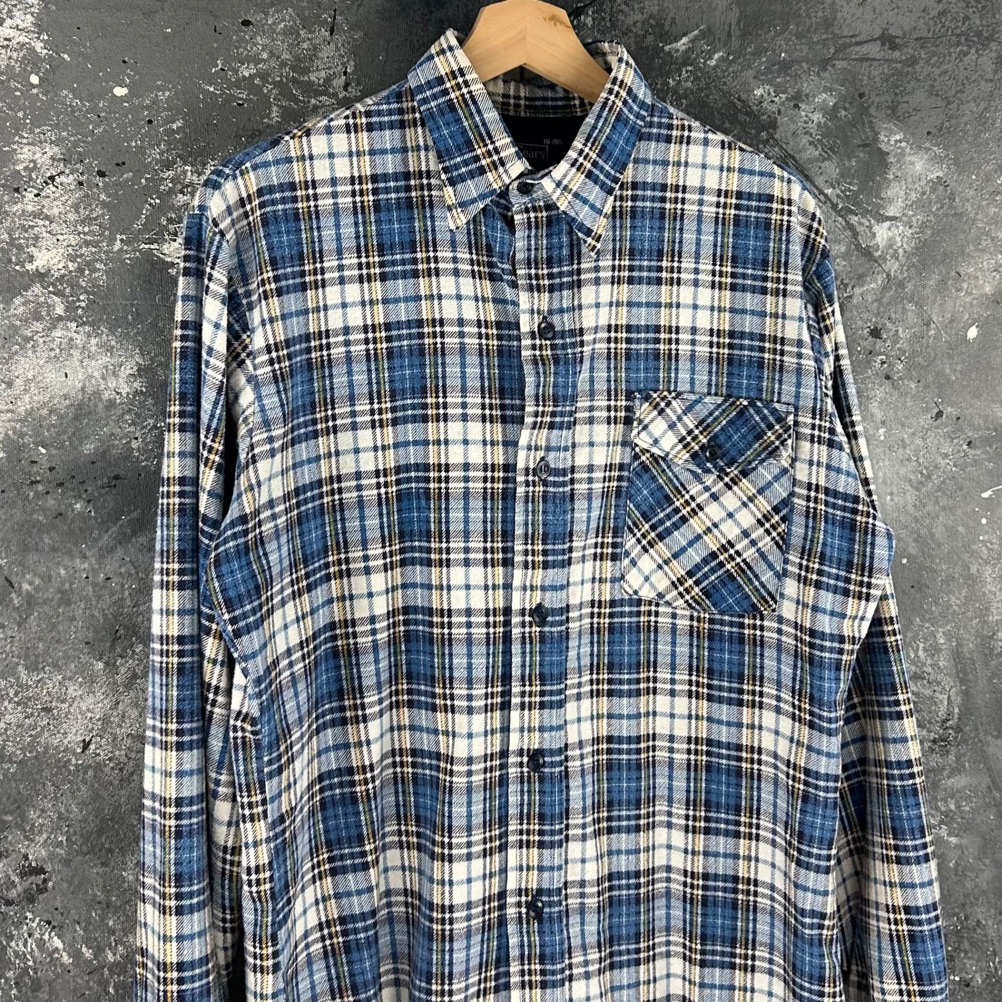 Sears × Vintage Vintage 80’s Sears plaid oversized grunge Button shirt Size US M / EU 48-50 / 2 - 2 Thumbnail