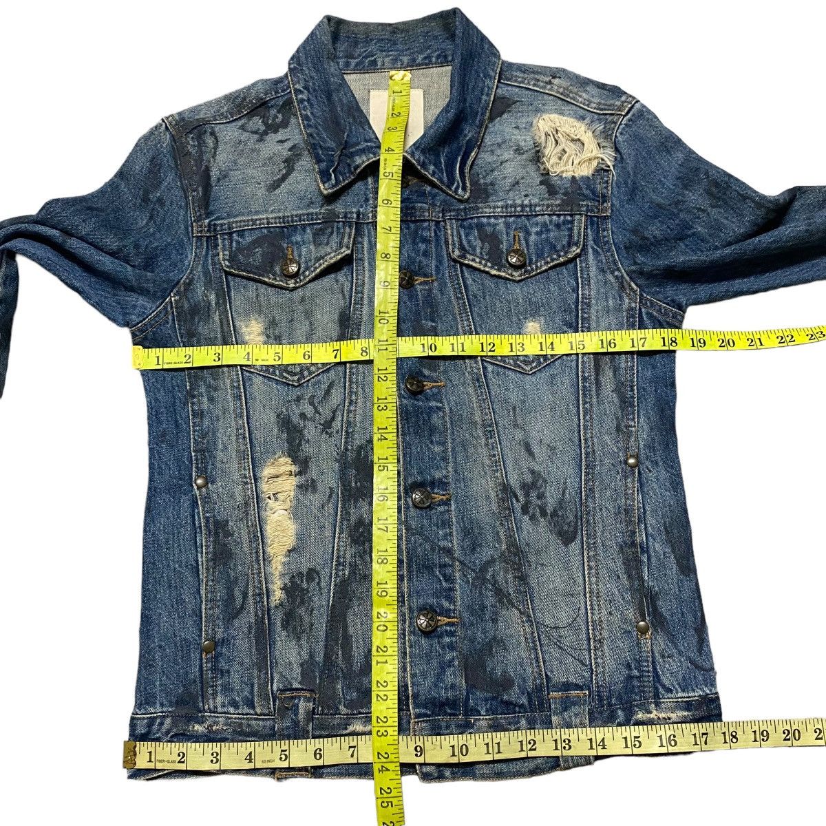 Le Grande Bleu (L.G.B.) MIDAS Machiavel Coated Distressed Denim Jacket Size US S / EU 44-46 / 1 - 13 Thumbnail