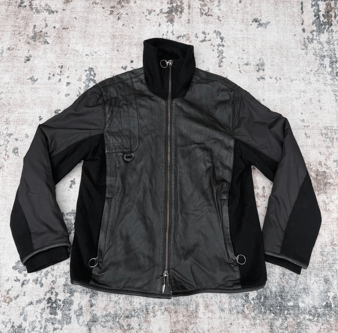 Prada Prada Sport 00s Leather Knit Hybrid Jacket Techwear Archive Size US M / EU 48-50 / 2 - 11 Thumbnail