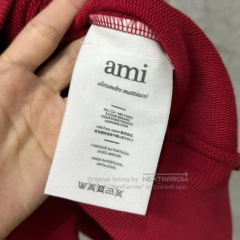 AMI AMI Red Cotton Long Sleeve Hoodie . Size L / US 10 / IT 46 - 7 Thumbnail