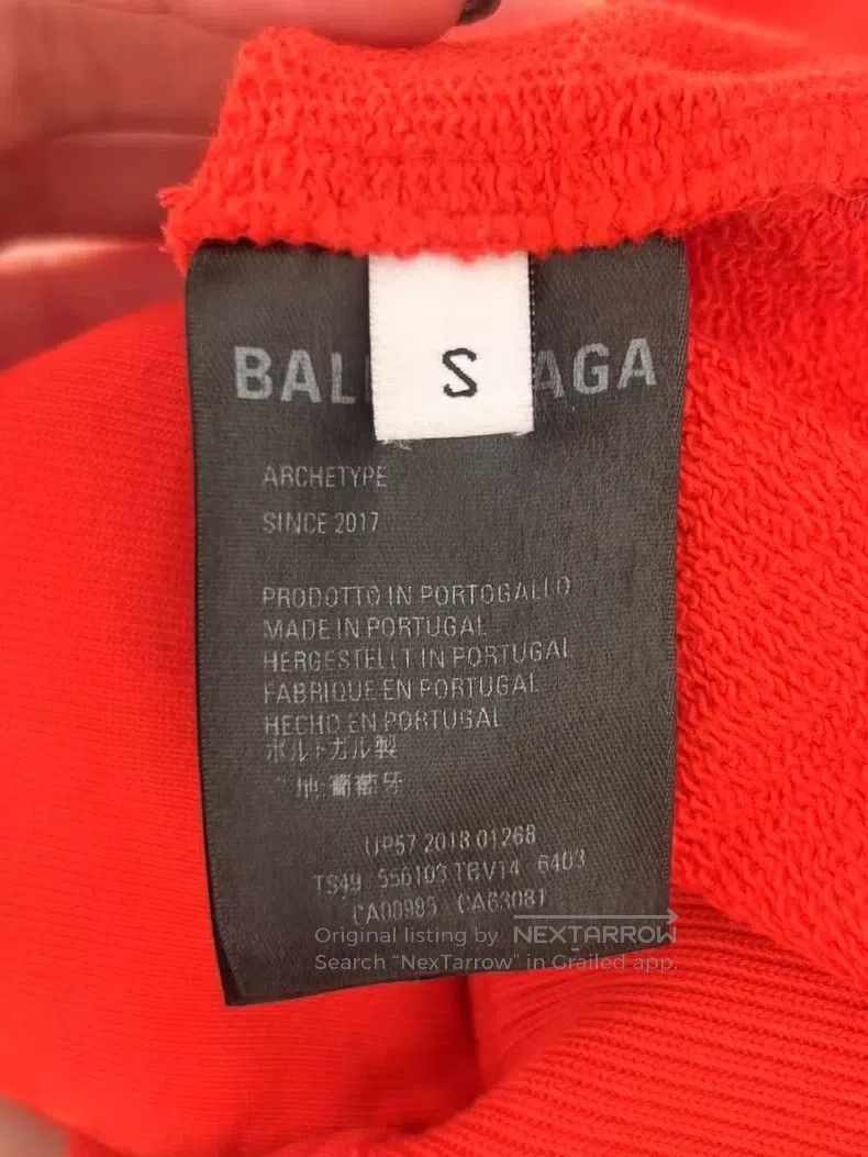 Balenciaga Balenciaga Red Hooded Sweatshirt Size US S / EU 44-46 / 1 - 4 Thumbnail