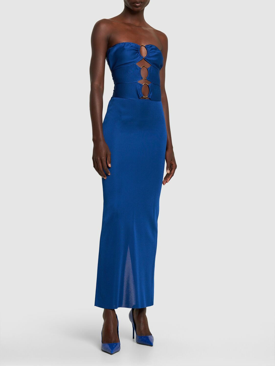 Tom Ford o1y0126 Maxi Dress in Bright Blue Size M / US 6-8 / IT 42-44 - 3 Thumbnail