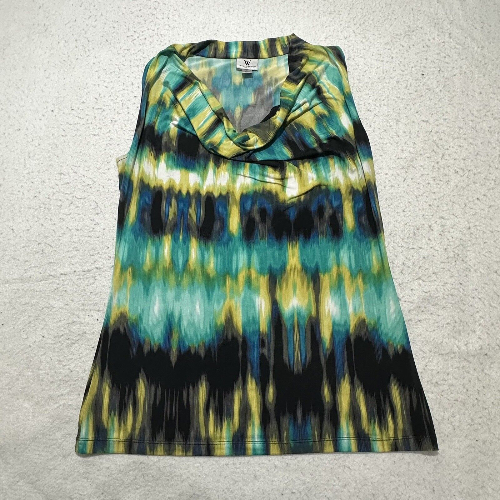 Worthington Worthington Medium Green Tie-Dye Pullover Tank Top Blouse Size M / US 6-8 / IT 42-44 - 1 Thumbnail
