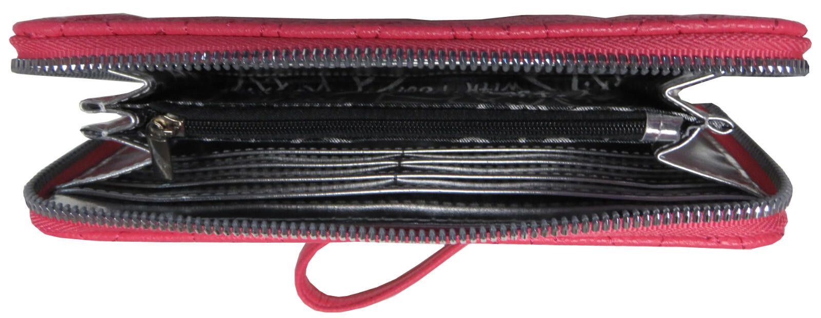 Designer Betsey Johnson Zip Around Wallet Puffy Flowers Coral Pink Size ONE SIZE - 2 Thumbnail