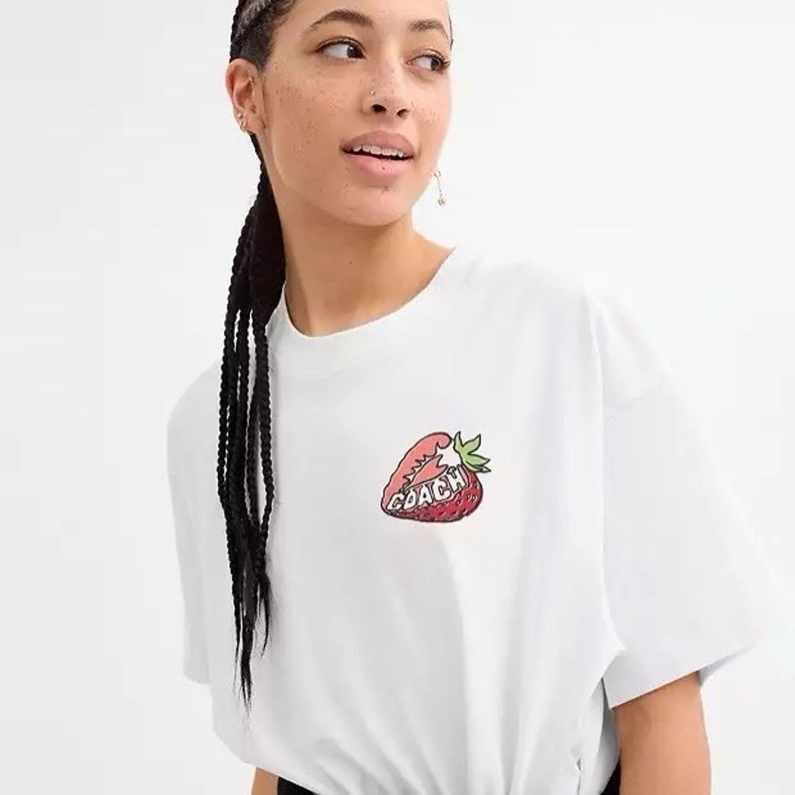 Coach NWT Coach WOMEN Strawberry T Shirt Organic Cotton CAH64 L Size L / US 10 / IT 46 - 9 Thumbnail