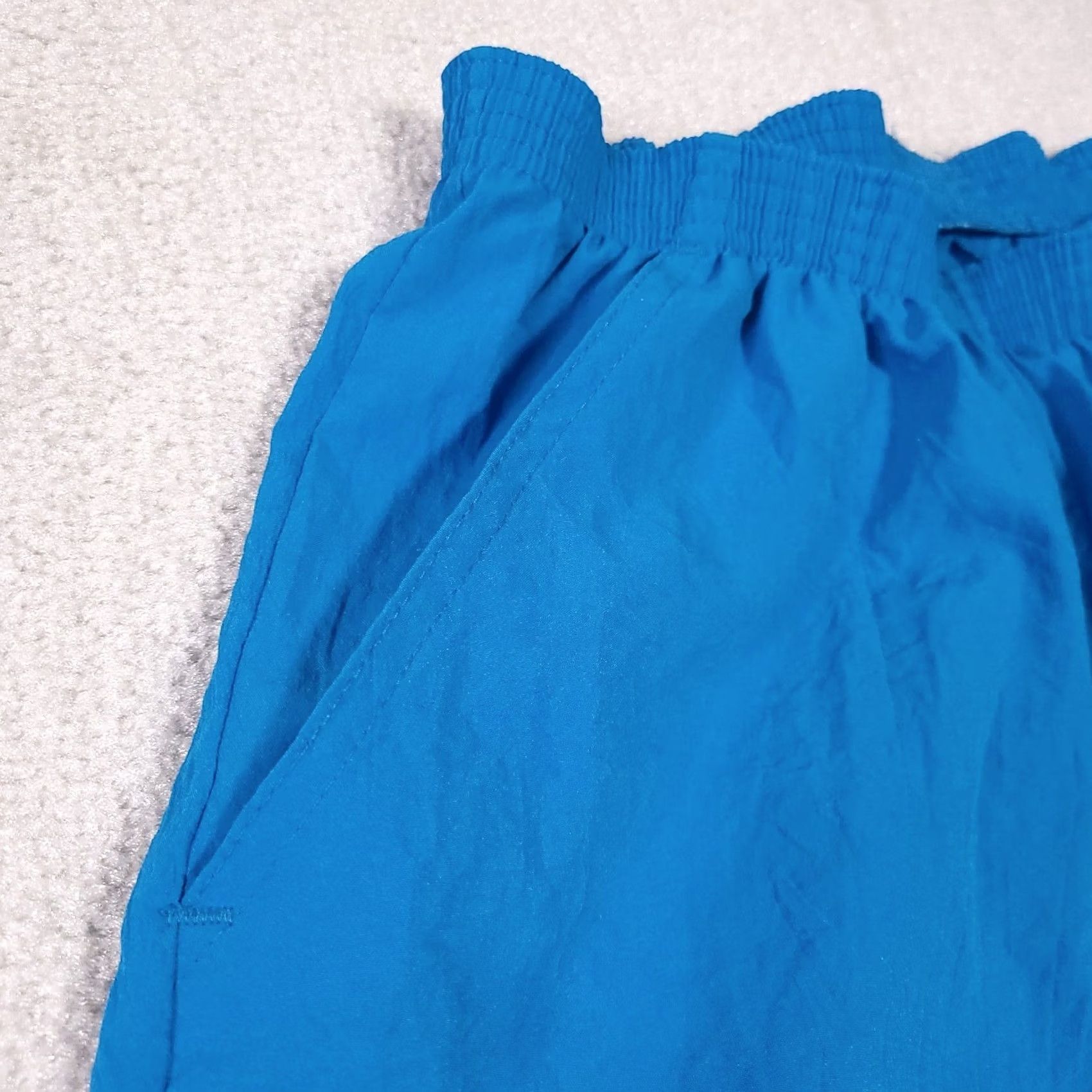 Vintage Vtg 80s Petiva Track Pants Women's Medium Blue Pull On Elastic Waist Pockets USA Size 32" / US 10 / IT 46 - 3 Thumbnail