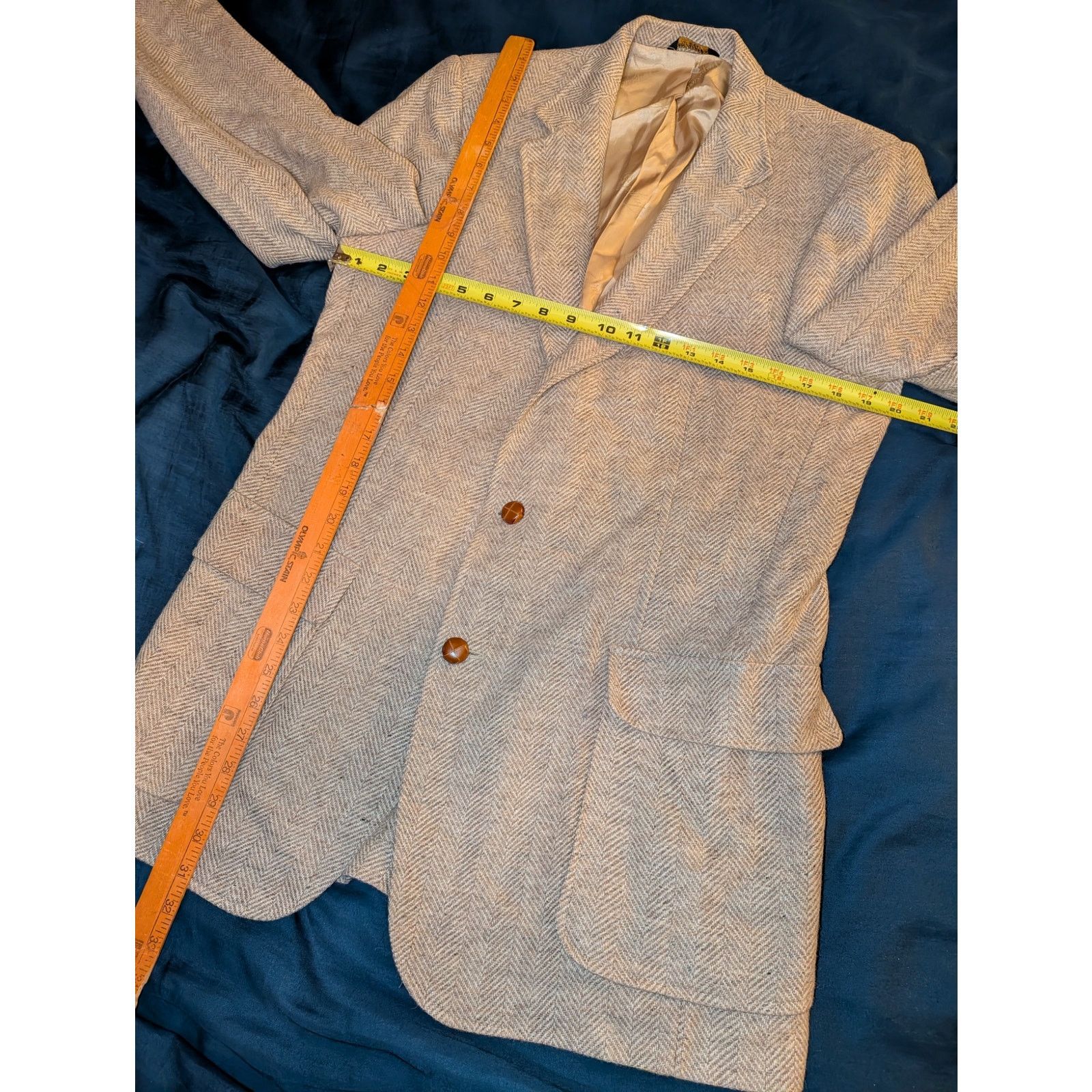 Haggar Vintage Haggar Imperial Wool Tweed Herringbone Blazer 40L Size 40L - 2 Thumbnail